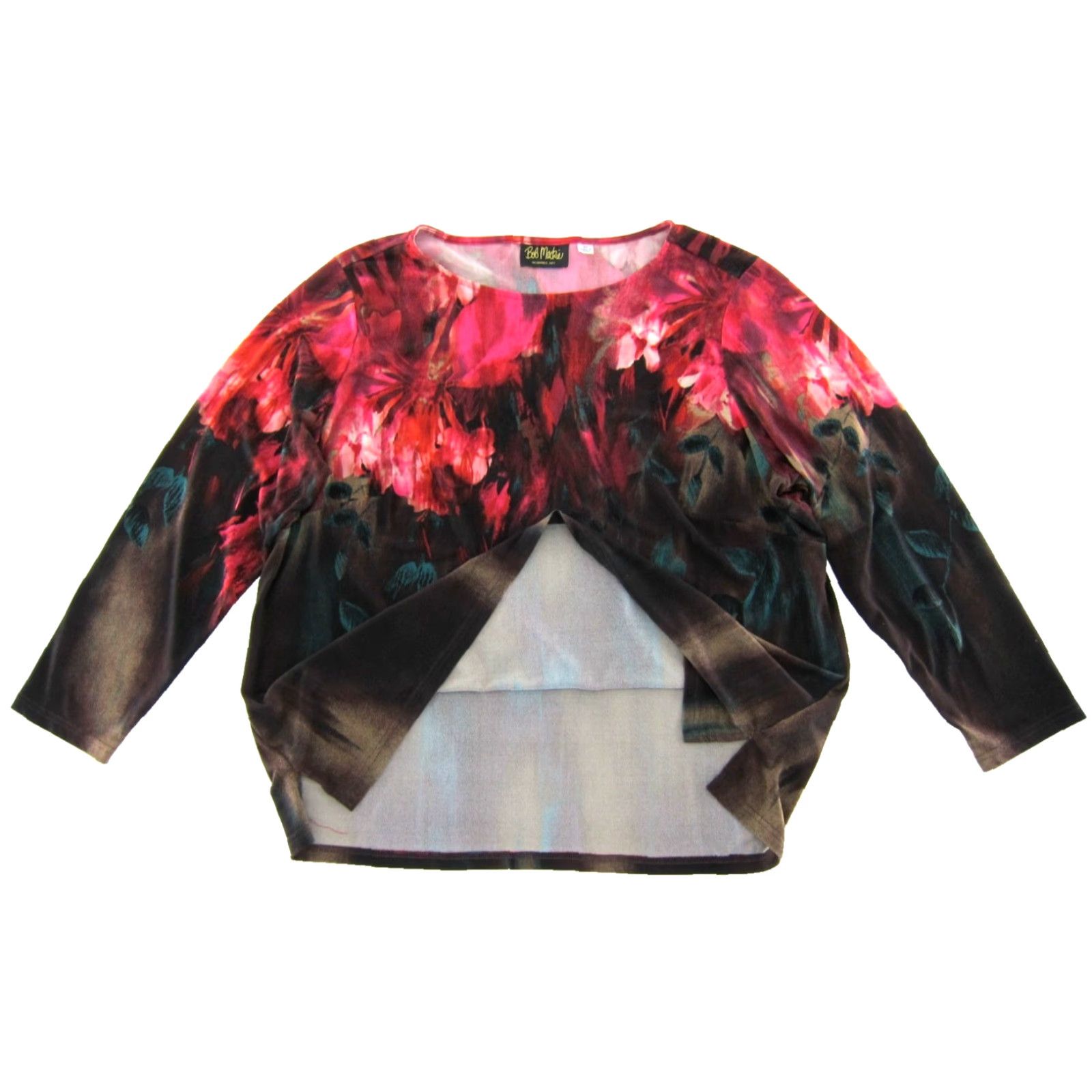 Bob Mackie Bob Mackie Blouse Pink Floral Long Sleeve Women 2X Size XXL / US 16-18 / IT 52-54 - 5 Thumbnail