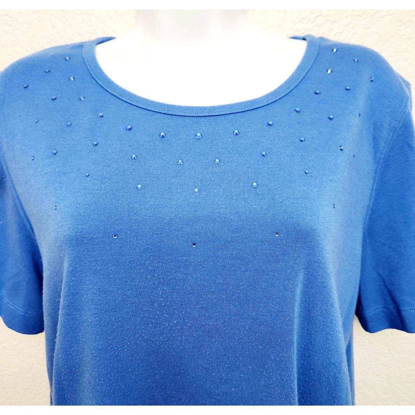Other Draper's & Damon's Blue Rhinestone Bodice Round Neck Top XL Size XL / US 12-14 / IT 48-50 - 2 Thumbnail
