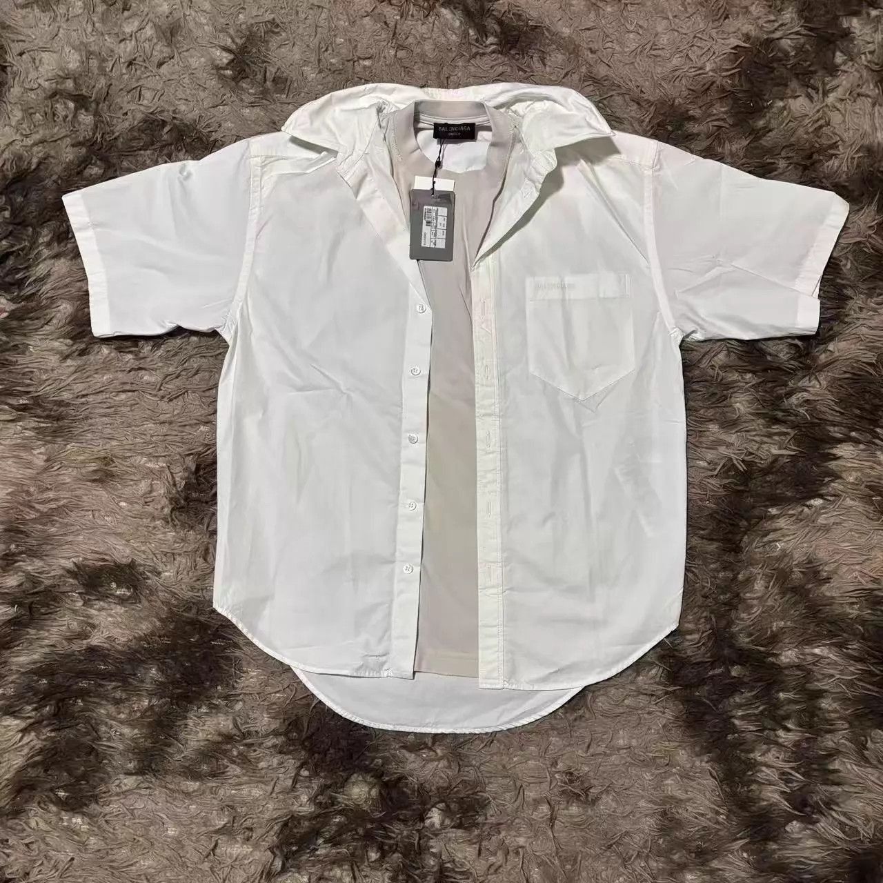Balenciaga Short Sleeve Button-Up Shirt Size US XS / EU 42 / 0 - 1 Thumbnail