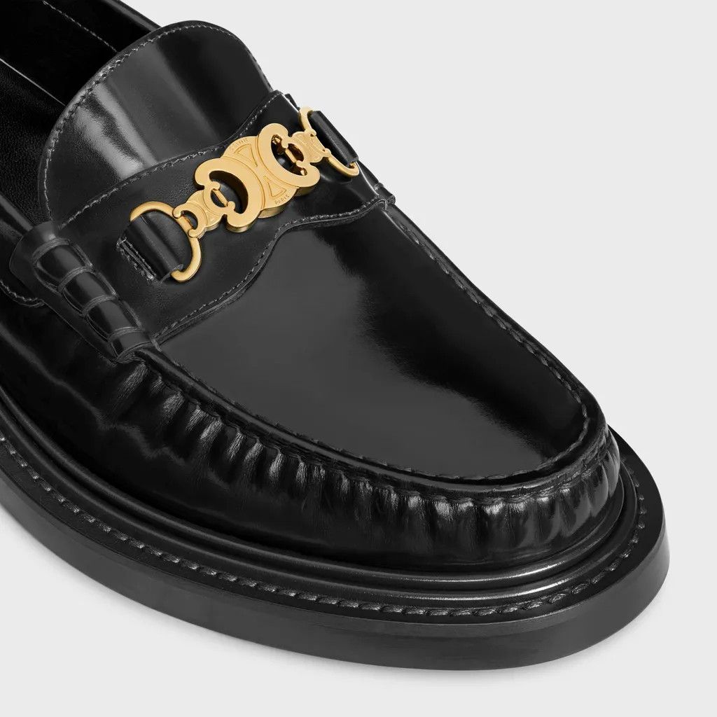 Celine o1bcso1str0126 360813602C Triomphe Chain Loafers in Black Size US 6 / IT 36 - 4 Thumbnail