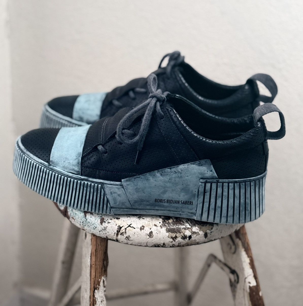 Boris Bidjan Saberi Bamba 2.1 Black low top sneaker Size US 12 / EU 45 - 5 Thumbnail