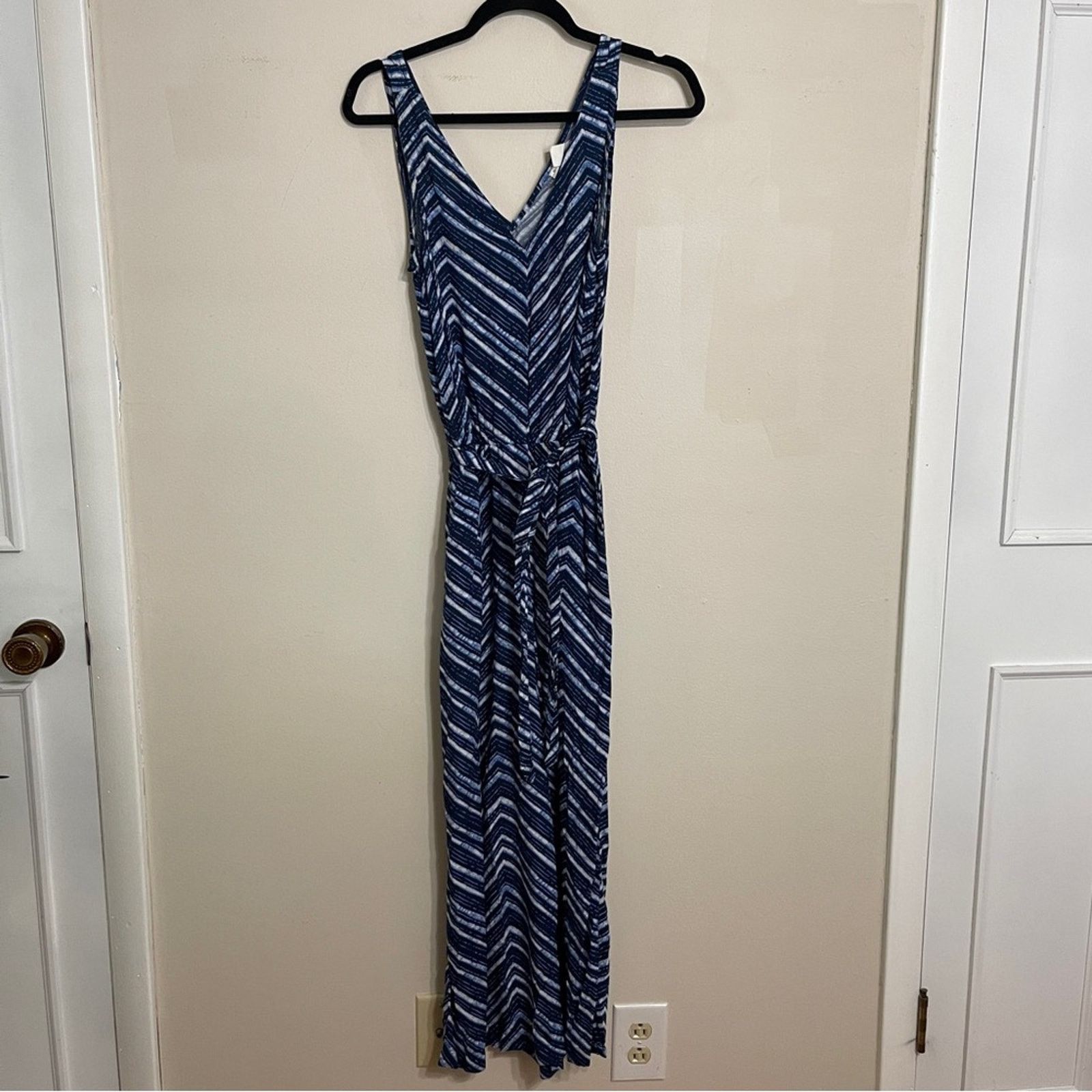 Gap GAP Tie-Waist Culotte Patterned Jumpsuit Blue White Size XS Size 26" / US 2 / IT 38 - 3 Thumbnail