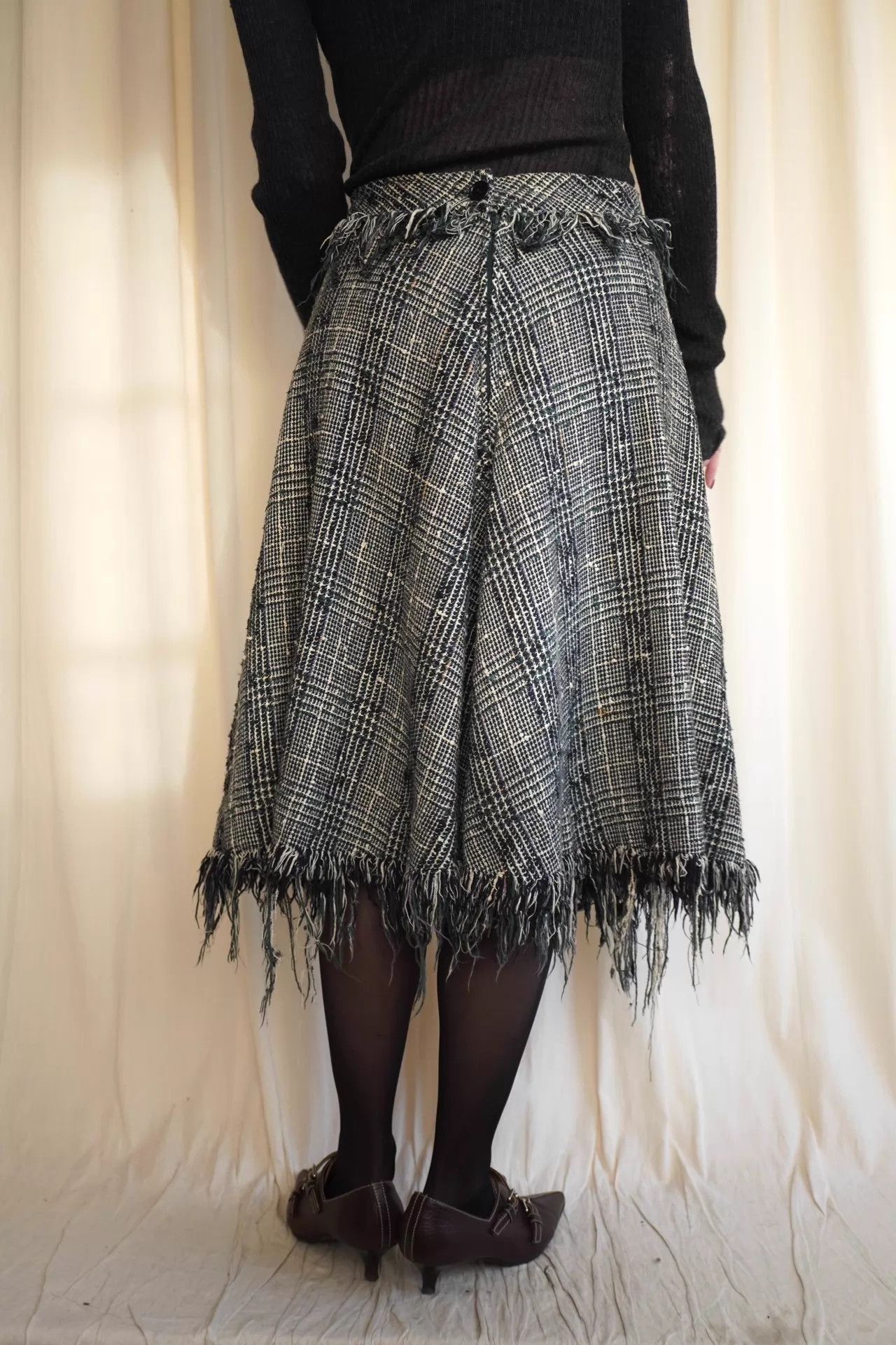 Vivienne Westwood Vivienne Westwood 1997ss Tweed Fringe Dress Green Lav Size 32" / US 10 / IT 46 - 3 Thumbnail