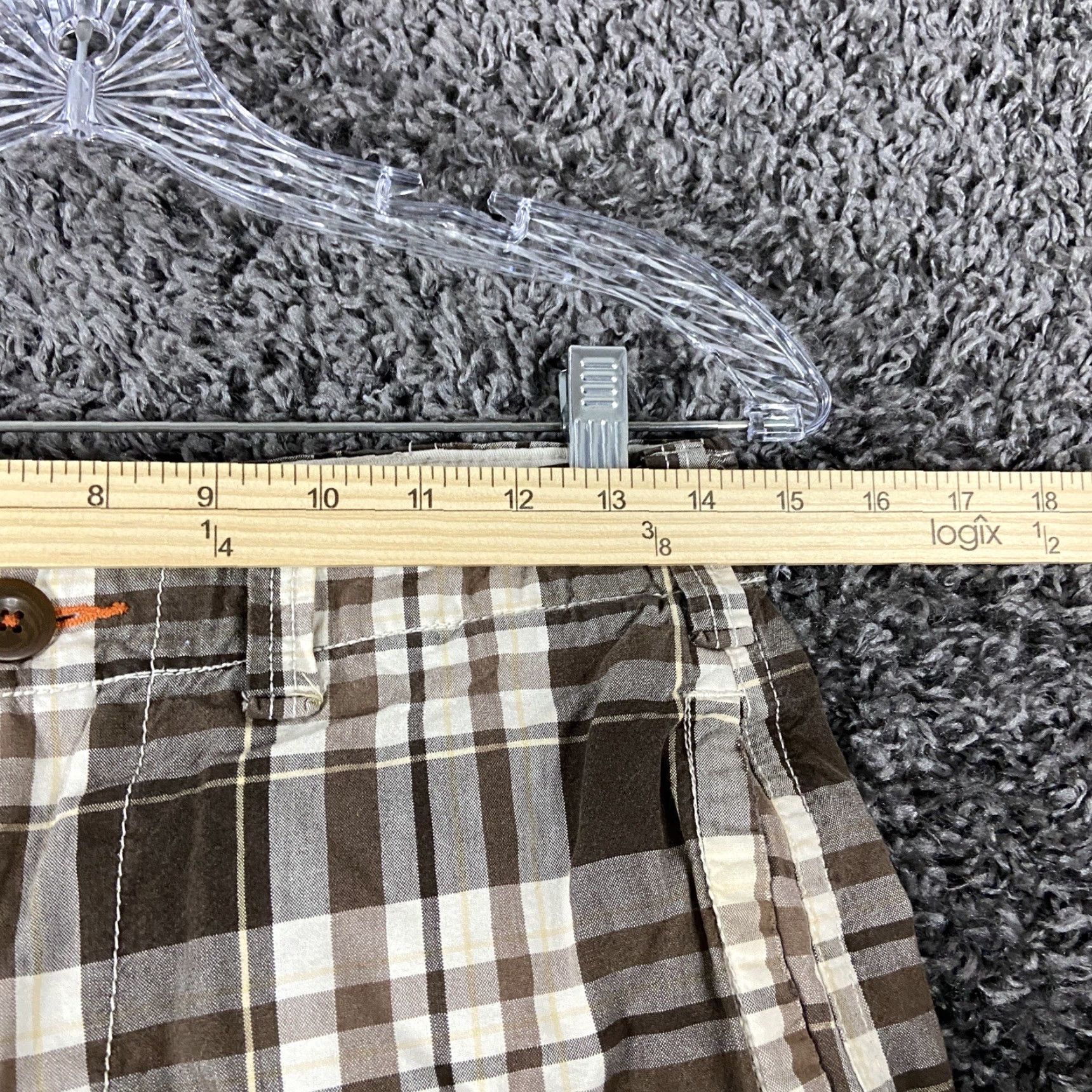 American Eagle Outfitters American Eagle Bermuda Shorts Men’s 28 Brown Plaid Longer Length Casual Moyen Size US 28 / EU 44 - 5 Thumbnail
