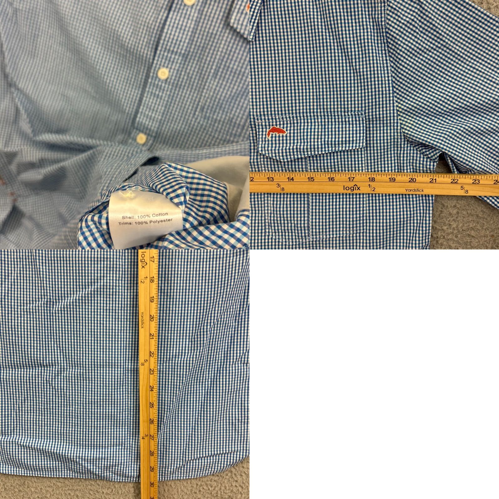 Vintage Simms Mens Medium Blue Plaid Short Sleeve Button-Up Casual Shirt Outdoors Fishing Size US M / EU 48-50 / 2 - 8 Thumbnail
