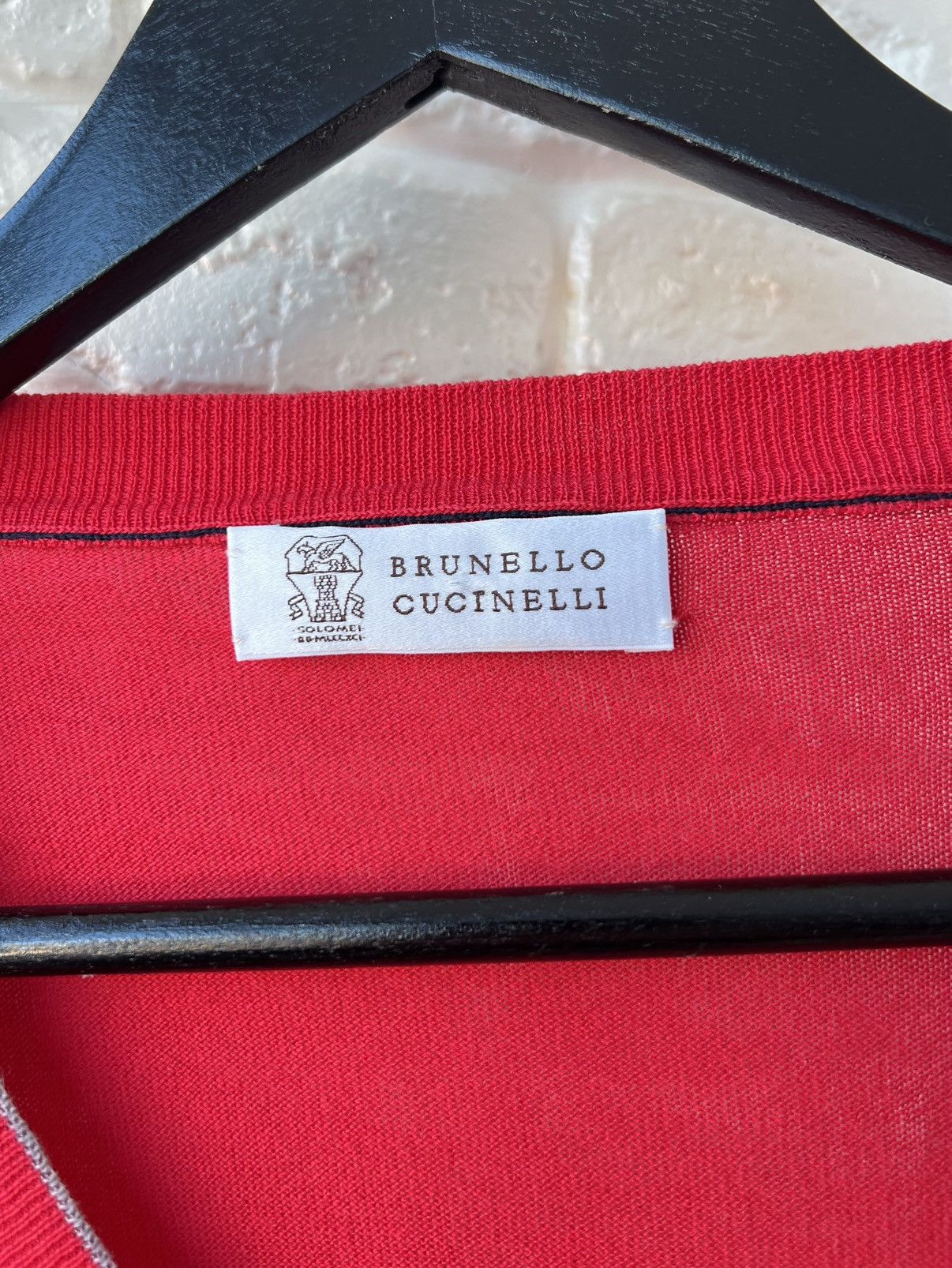 Brunello Cucinelli Brunello Cucinelli Red Knit Soft Cotton Sweater Jumper Size US XL / EU 56 / 4 - 4 Thumbnail