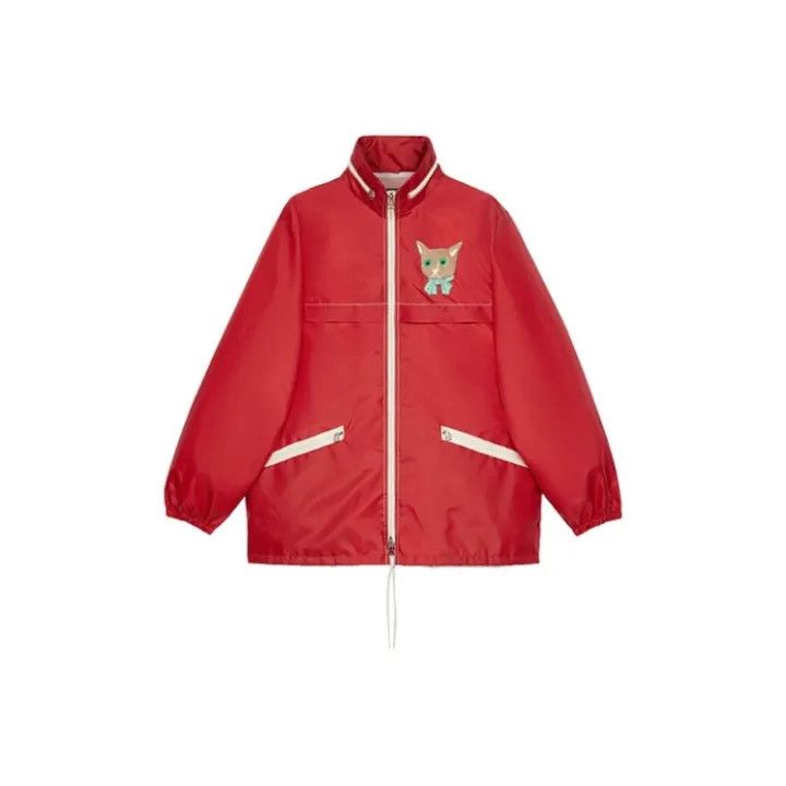 Gucci Gucci Red Cat Print Zip Jacket Size US M / EU 48-50 / 2 - 1 Thumbnail