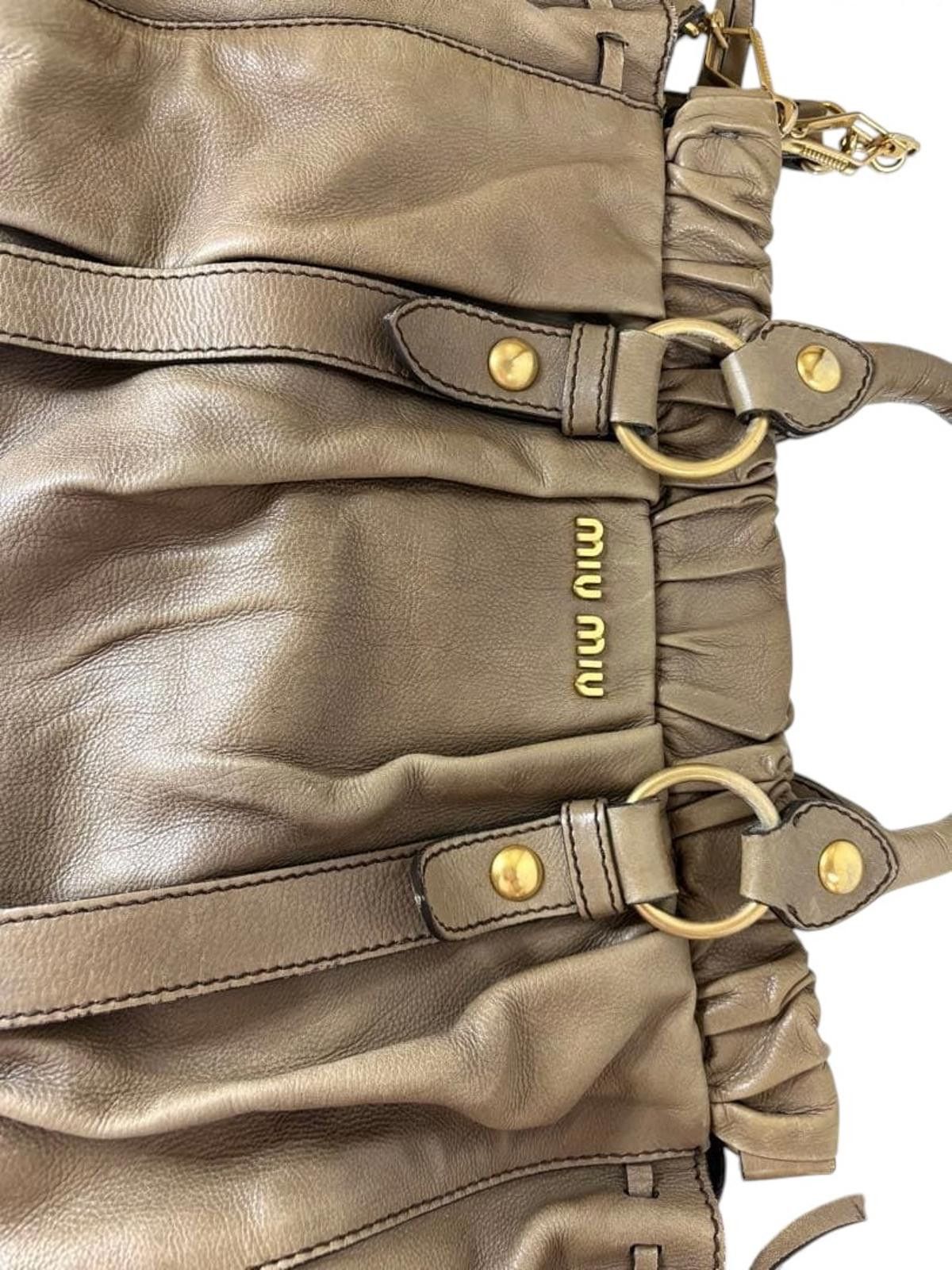 Miu Miu Miu Miu - Leather Handbag Taupe Size ONE SIZE - 8 Thumbnail