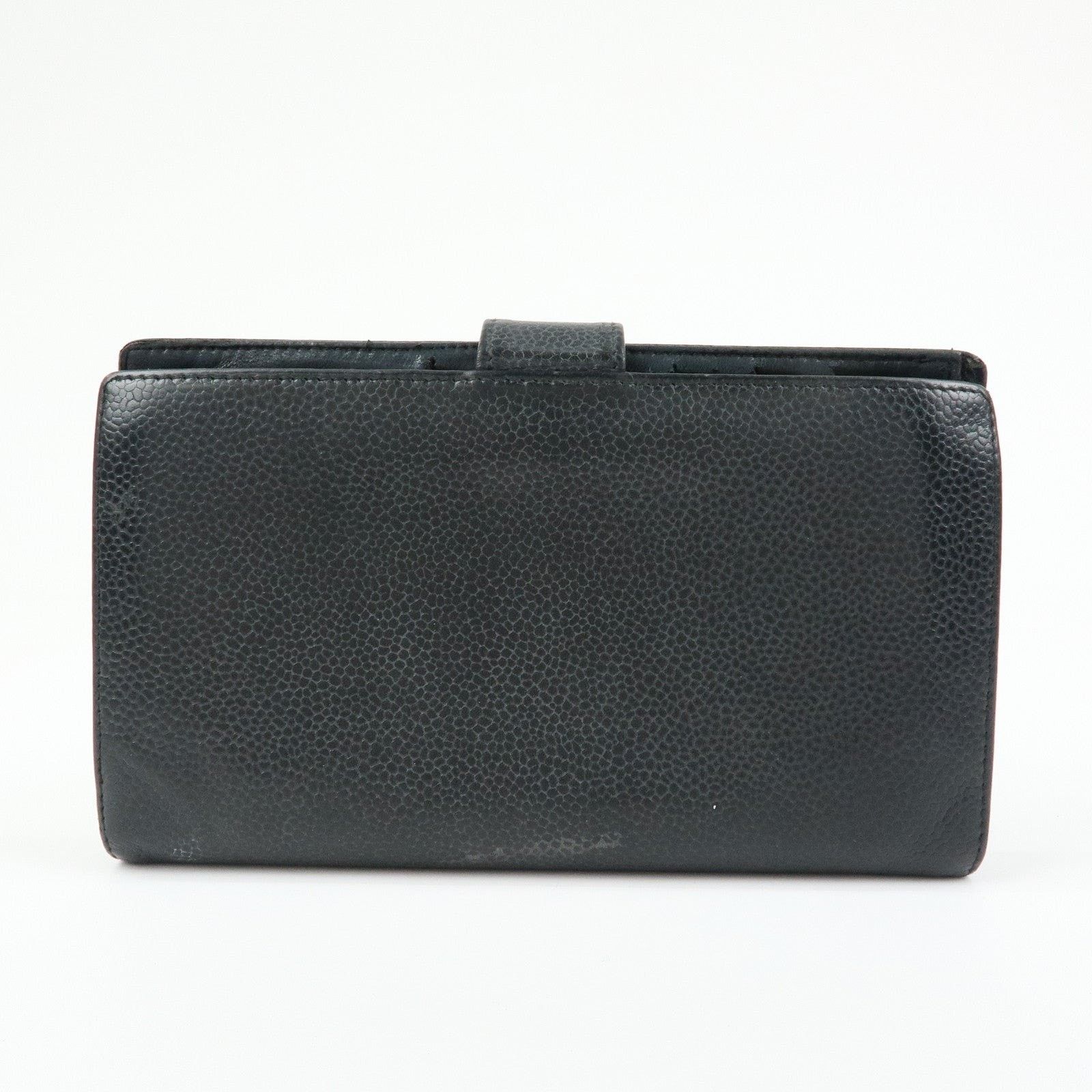 Chanel Chanel CC Logo Caviar Leather Bi-Fold Wallet Black Size ONE SIZE - 2 Thumbnail