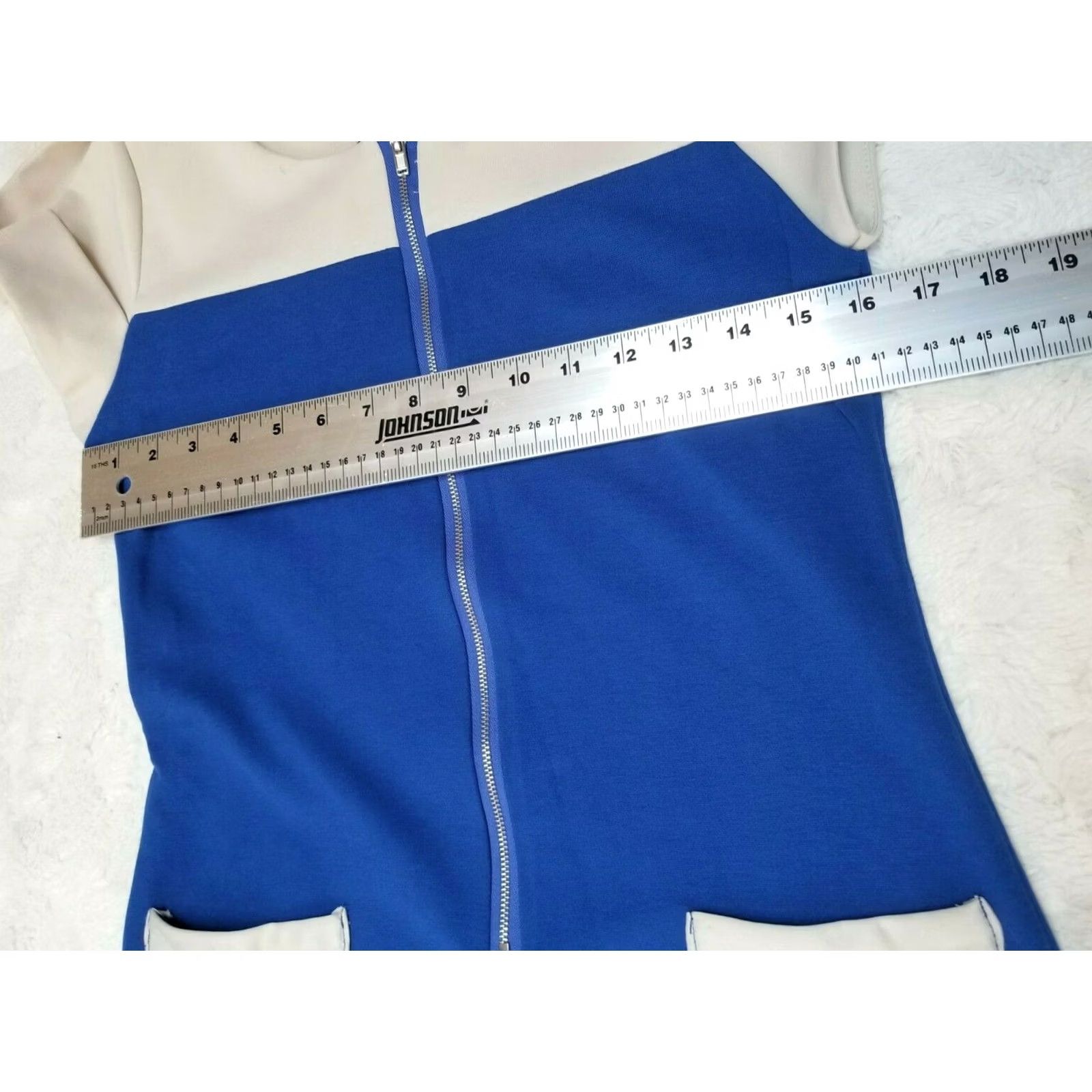 Zara Zara Womens Zip Up Colorblock Cuffed Short Sleeve Tunic Top Medium Blue Casual Size M / US 6-8 / IT 42-44 - 4 Thumbnail