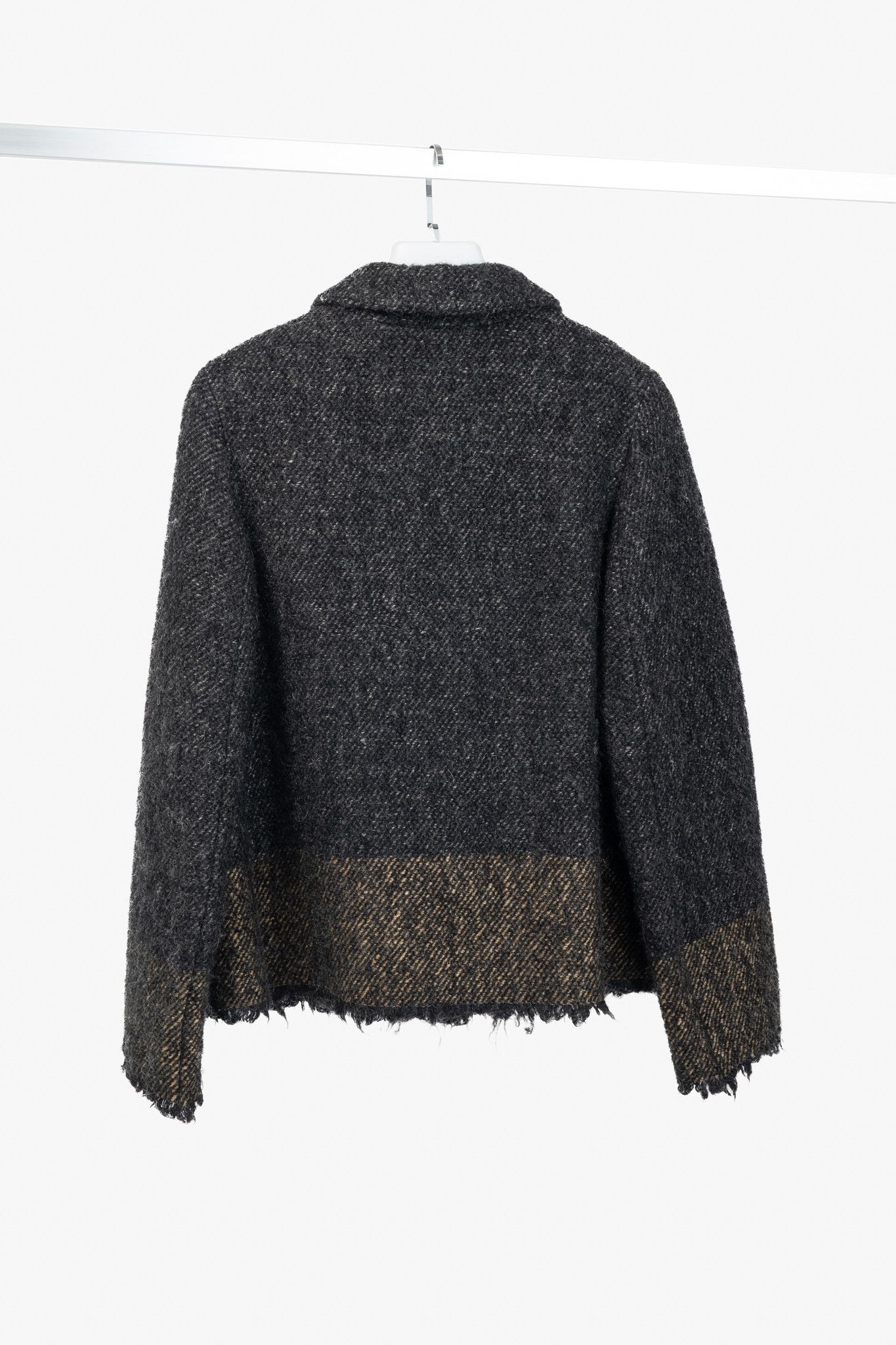 Annette Gortz Annette Gortz AW/16 Mona Wool-Blend Frayed-Hem Jacket Size M / US 6-8 / IT 42-44 - 2 Thumbnail