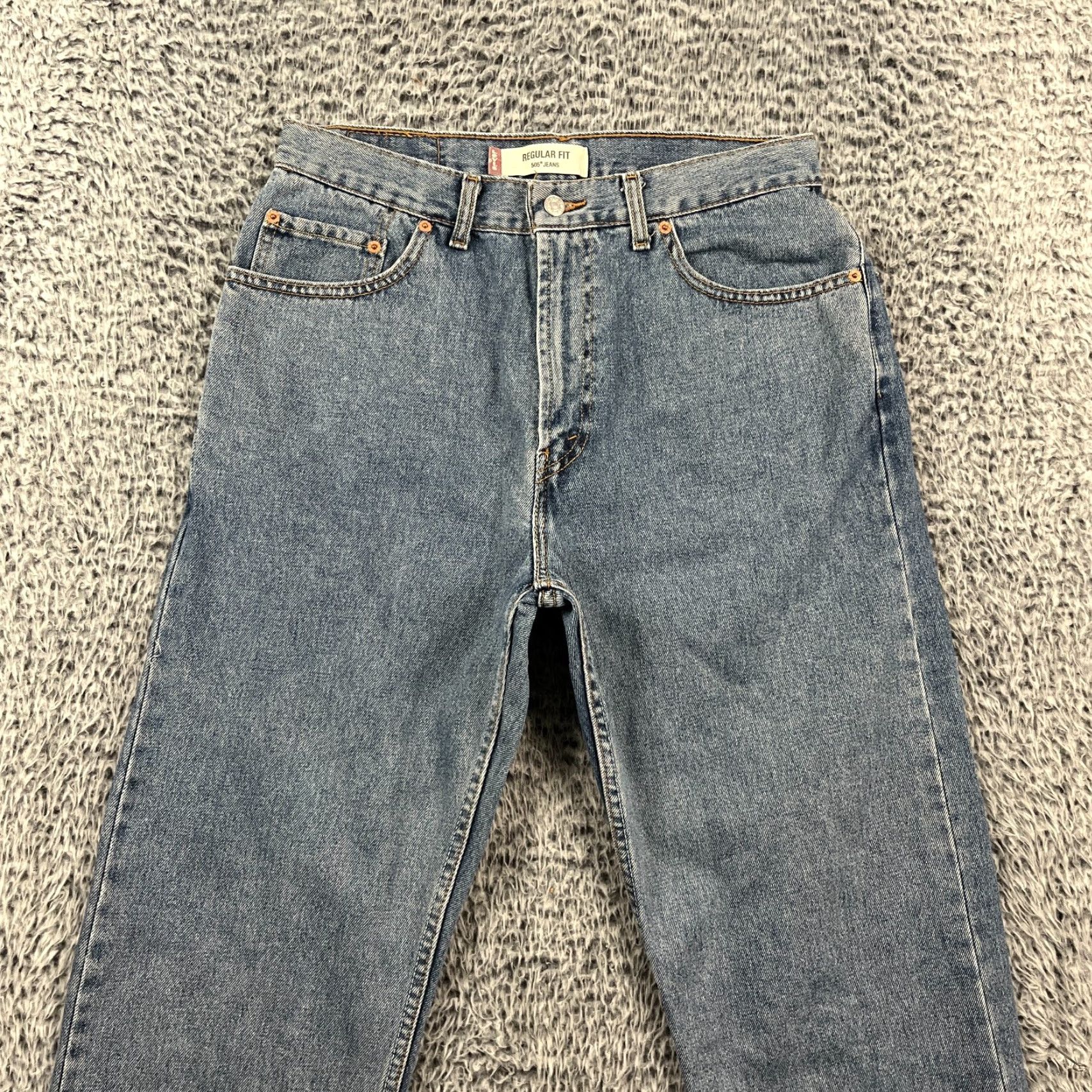 Levi's VINTAGE Levi's 505 Jeans Mens 36x34 Straight Denim Blue 5-Pocket Distressed Casual Size US 36 / EU 52 - 6 Thumbnail