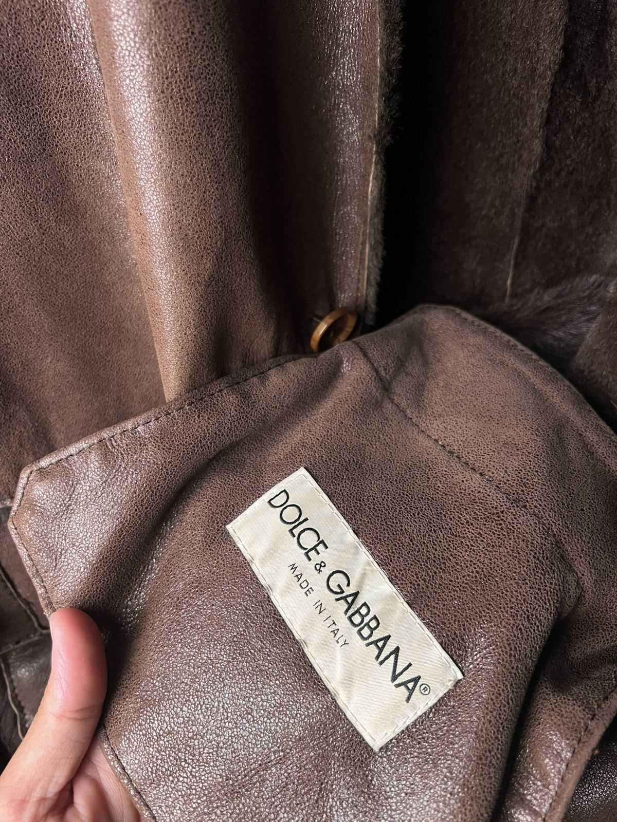 Dolce & Gabbana Vintage 90s Dolce Gabbana Shearling Coat Fur Leather Jacket Size US L / EU 52-54 / 3 - 7 Thumbnail