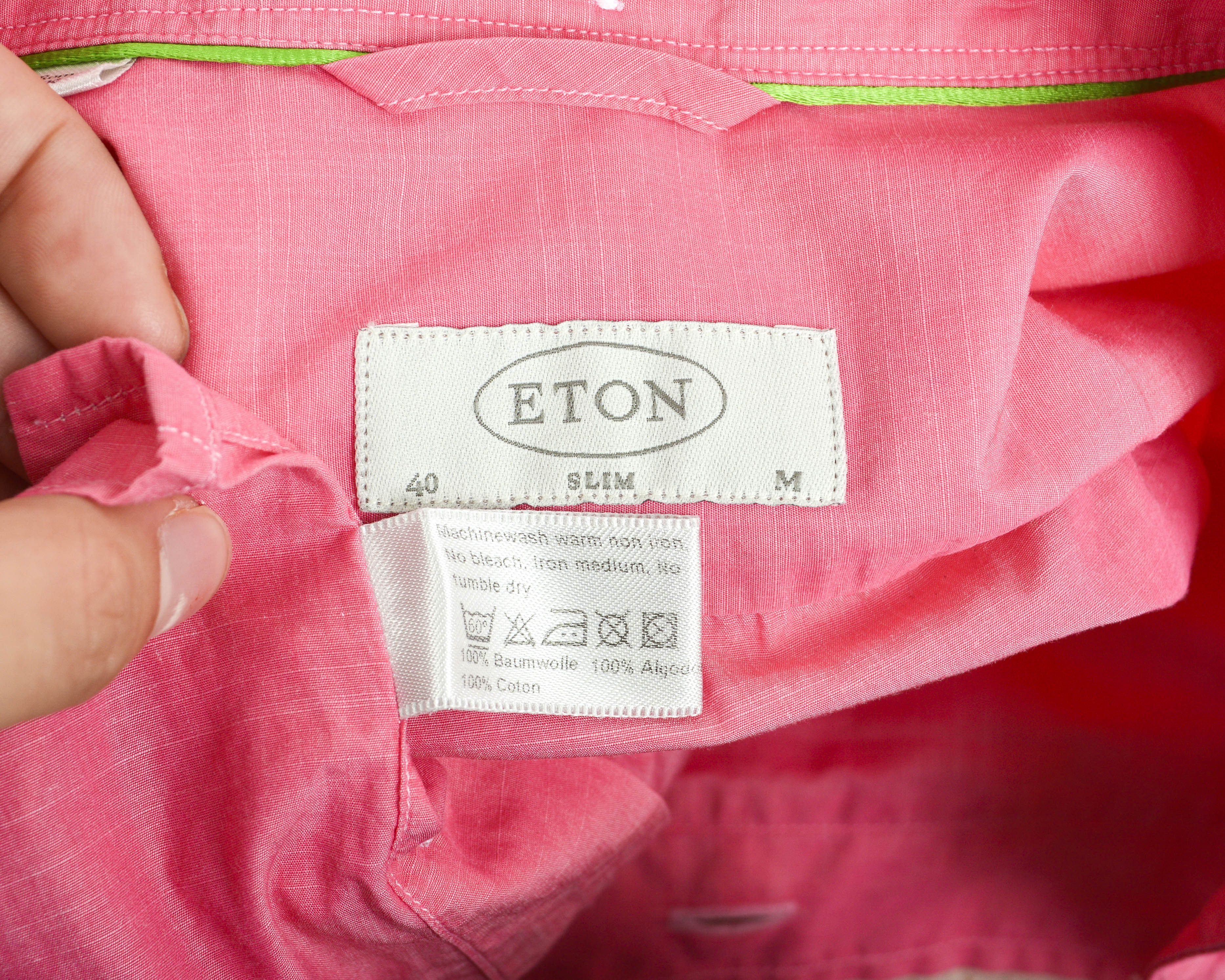 Eton Men 15 3/4" Size 40 Slim Fit M Shirt Long Sleeve Casual Size US M / EU 48-50 / 2 - 2 Thumbnail