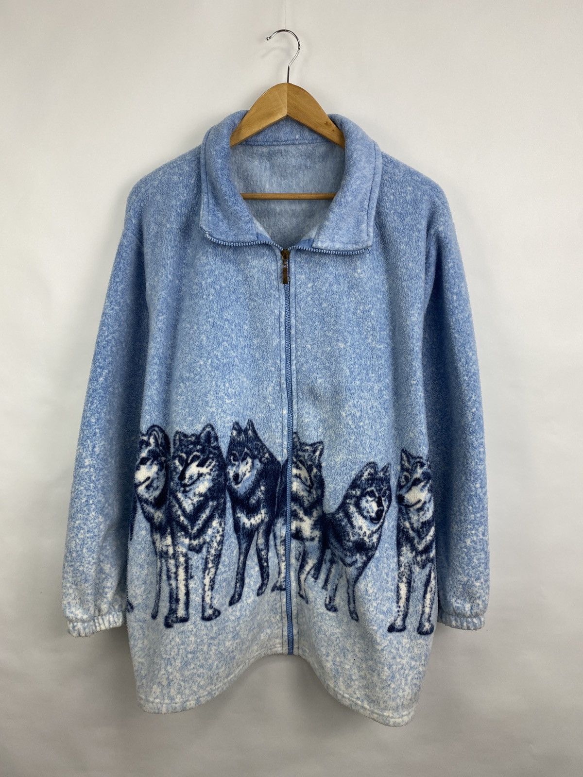 Native 🇺🇸 Vintage 90s Wolf Fleece USA Animal Rare Retro Y2K Hype Size US XL / EU 56 / 4 - 3 Thumbnail