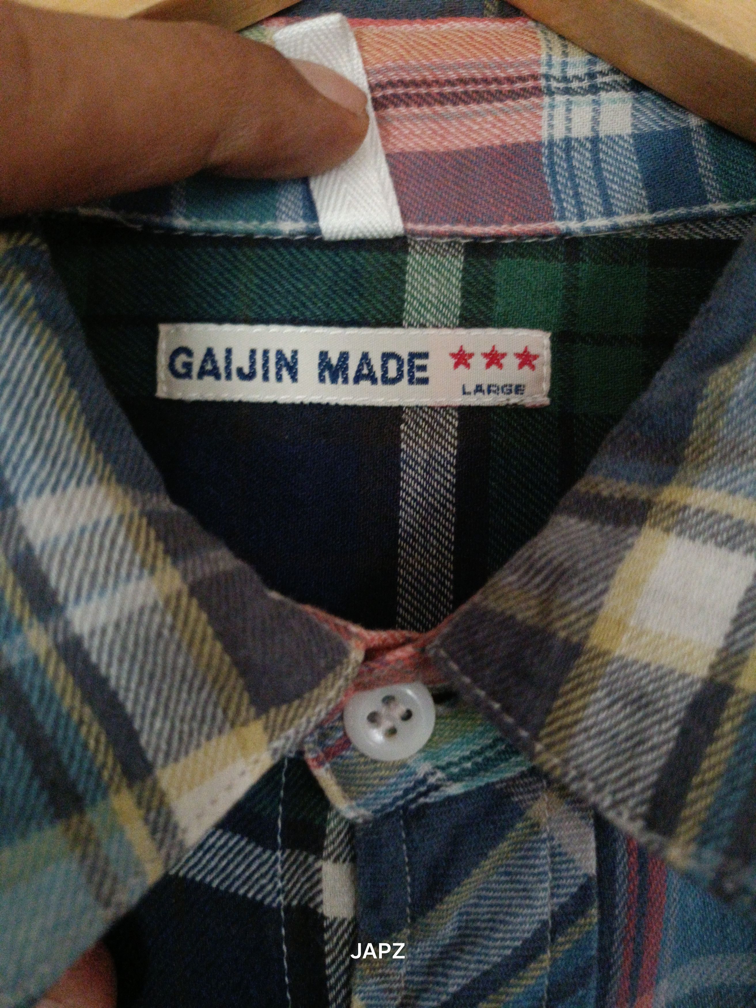 Japanese Brand Vintage Gaijin Made patchwork shirt Size US L / EU 52-54 / 3 - 6 Thumbnail