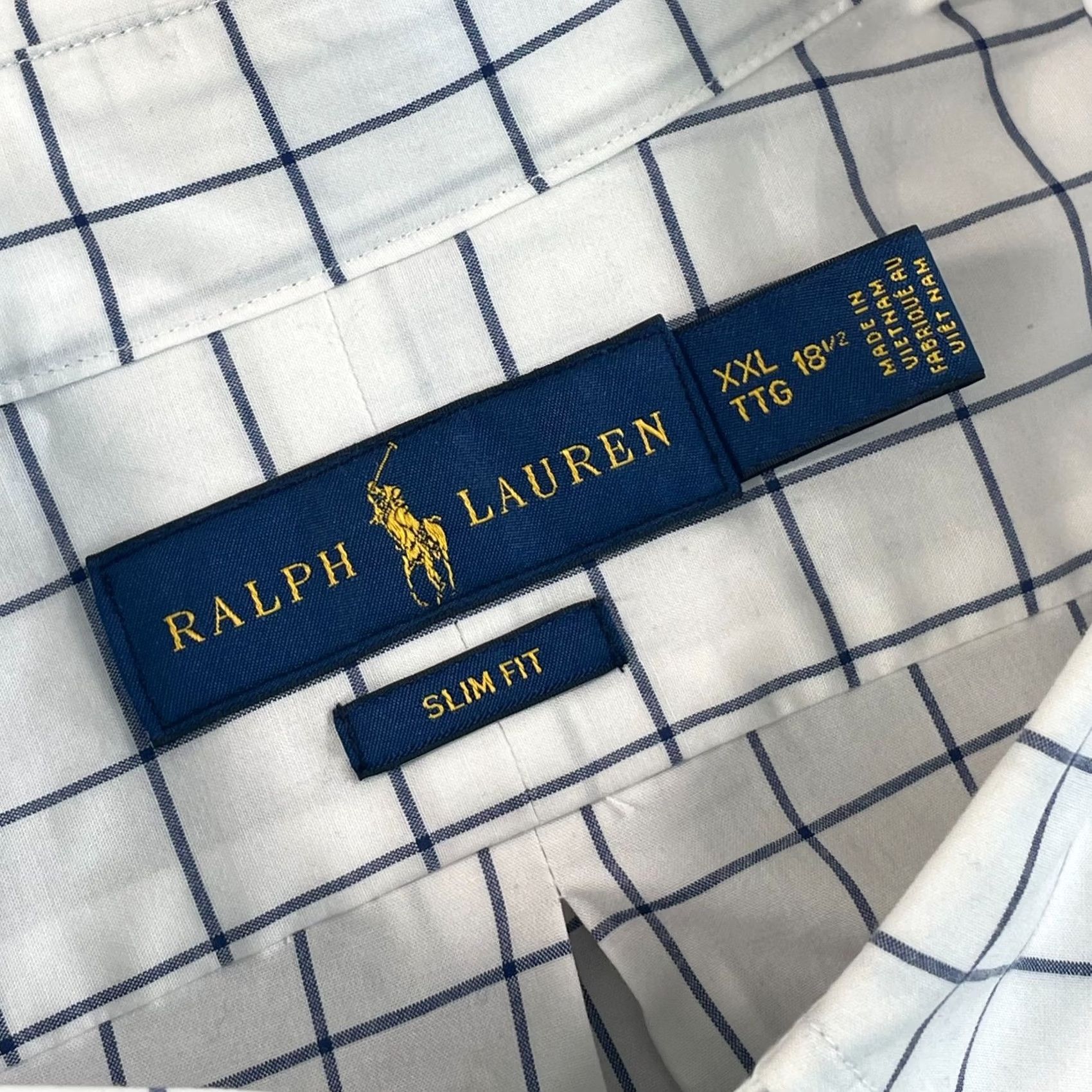 Polo Ralph Lauren Polo Ralph Lauren Oxford Shirt Men 2XL White WindowPane Slim Fit Pony Preppy Shirt Size US XXL / EU 58 / 5 - 3 Thumbnail