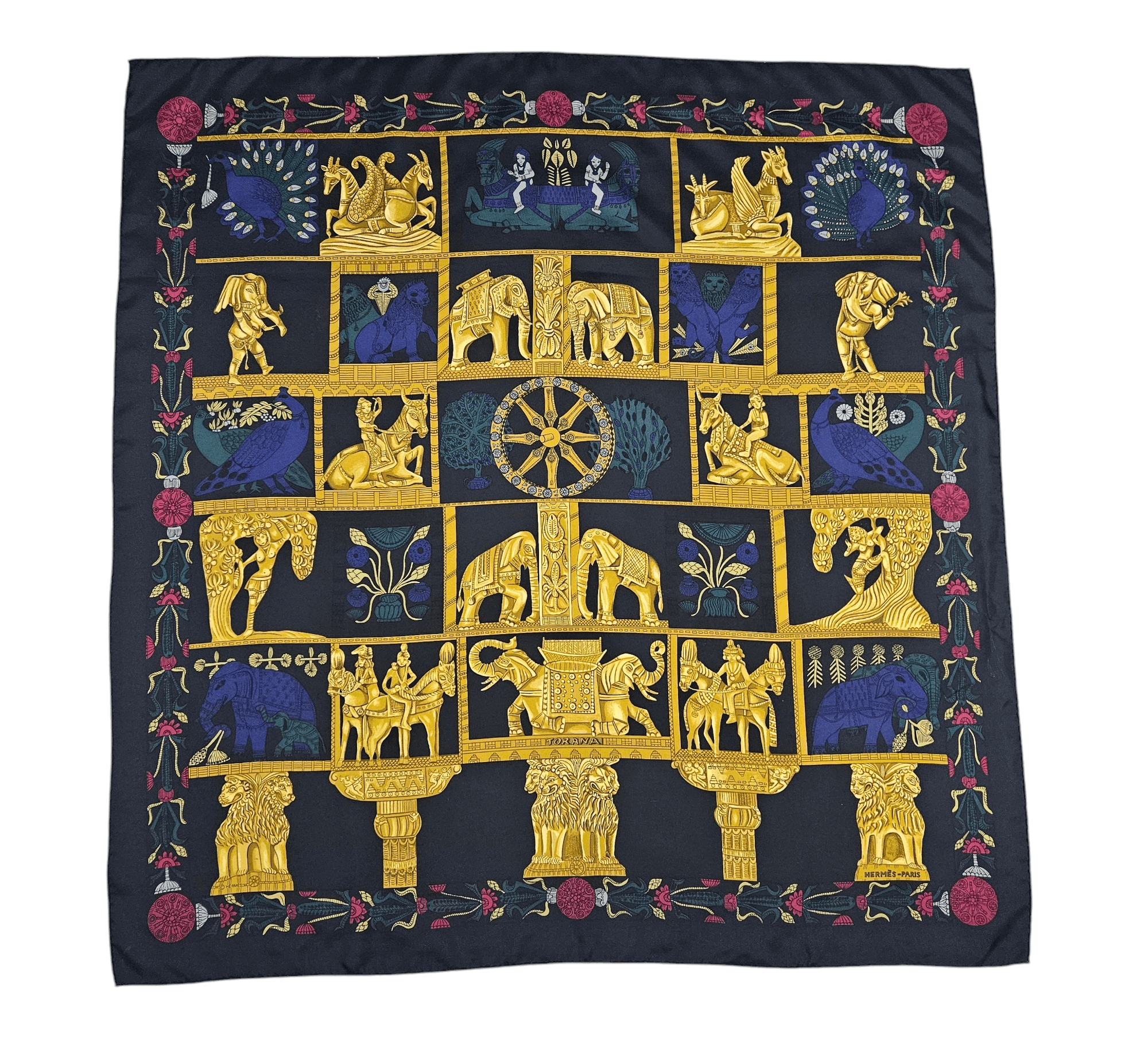 Hermes Hermes Torana by Annie Faivre Silk Scarf Size ONE SIZE - 1 Thumbnail