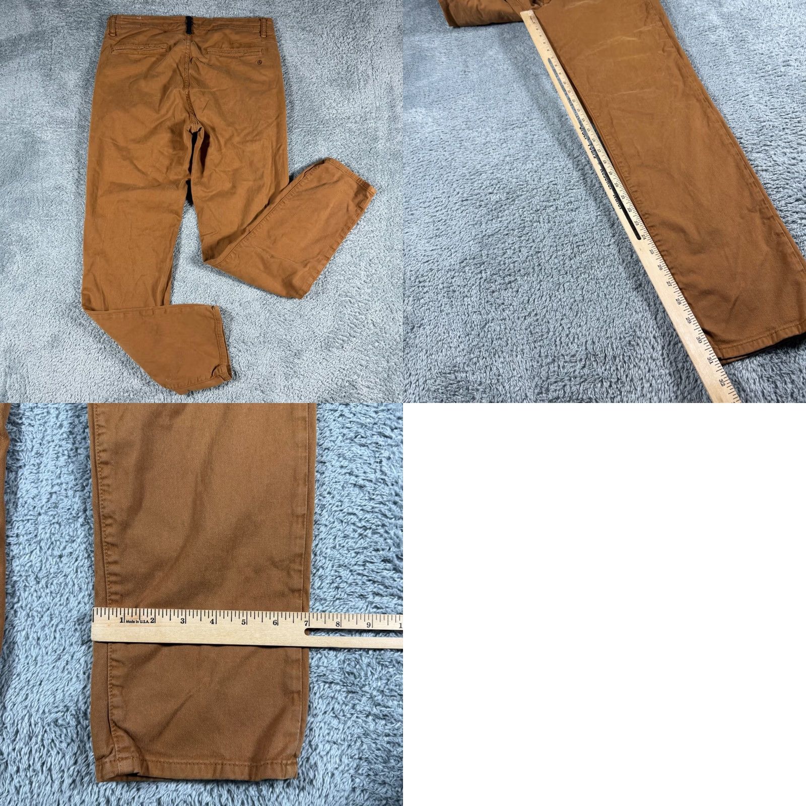 Rag & Bone Rag & Bone Chino Pants Mens 33x31 Stretch Toffee Cotton Brown Flat Front Slim Fit Casual Business Lightweight 5-Pocket Design Size US 33 - 8 Thumbnail