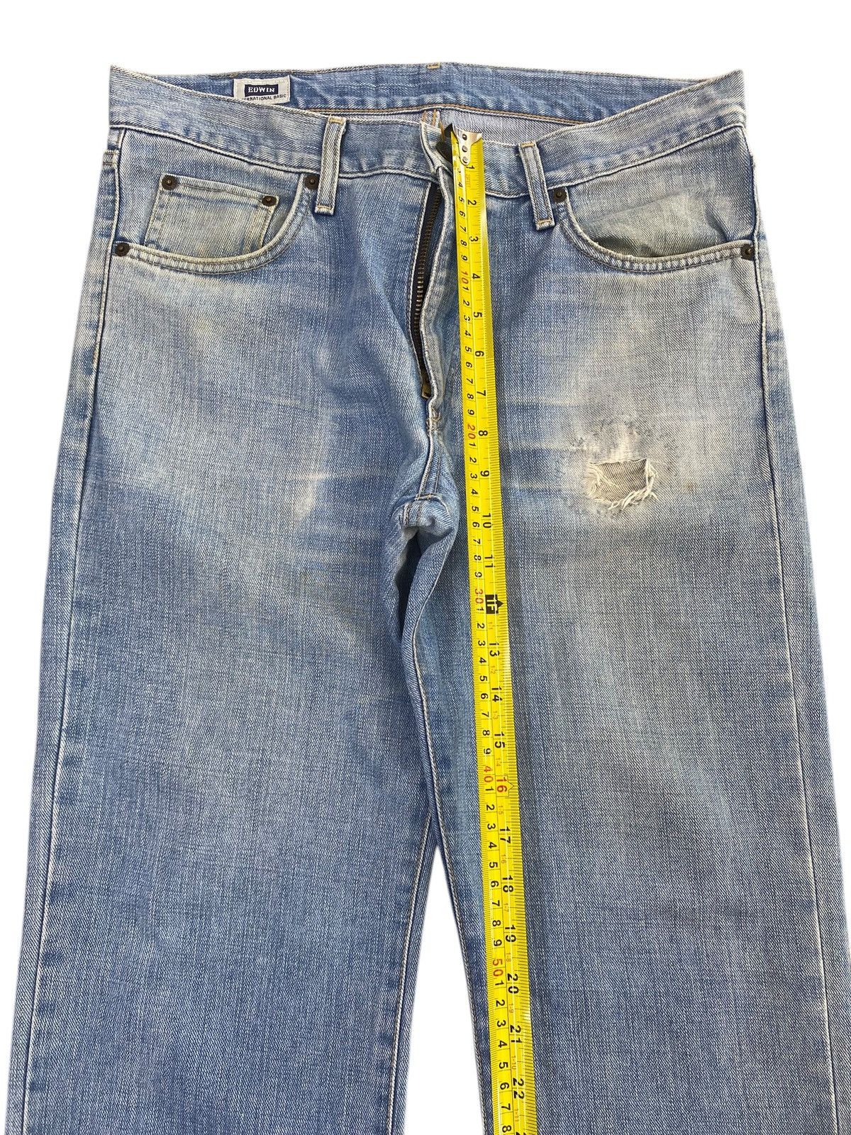 Edwin Edwin 403 Acid Blue Wash Ripped Style Loose Jeans Size US 33 - 6 Thumbnail