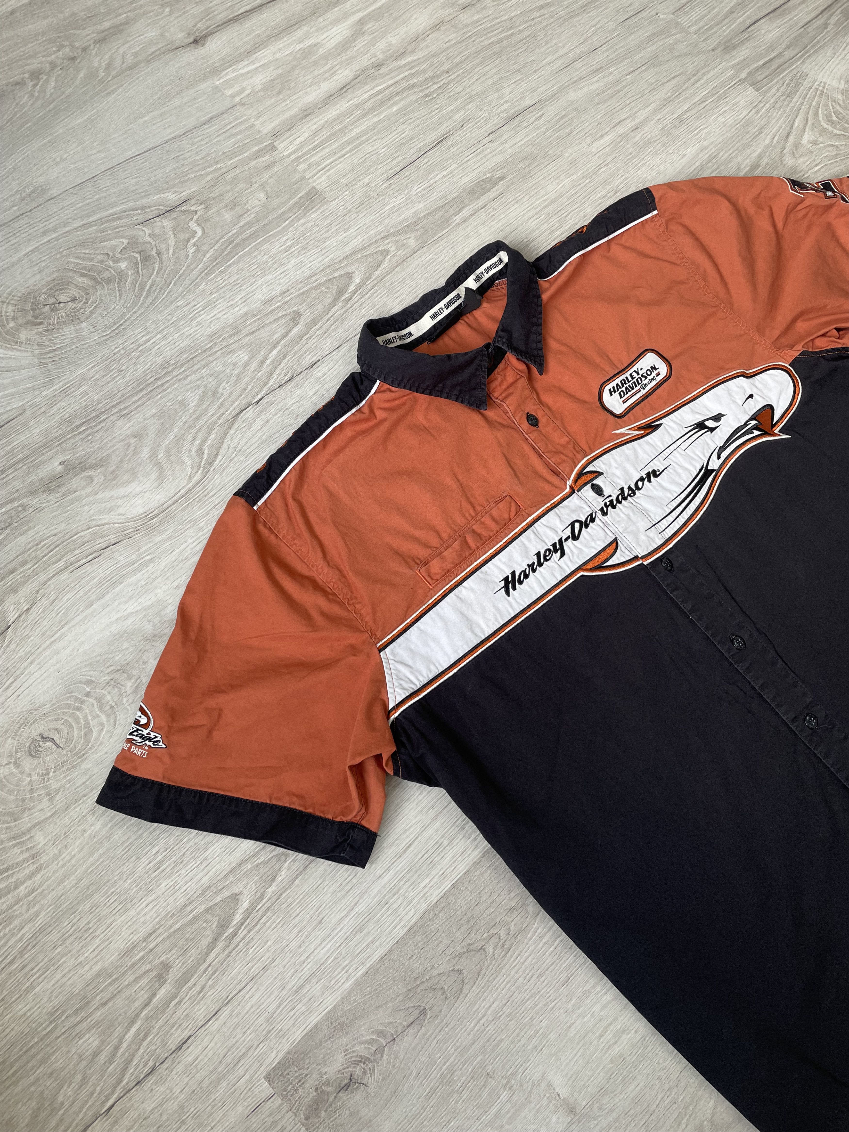 Harley Davidson × Japanese Brand × Vintage Vintage Men's Polo Harley Davidson up Shirt Size US XXL / EU 58 / 5 - 4 Thumbnail