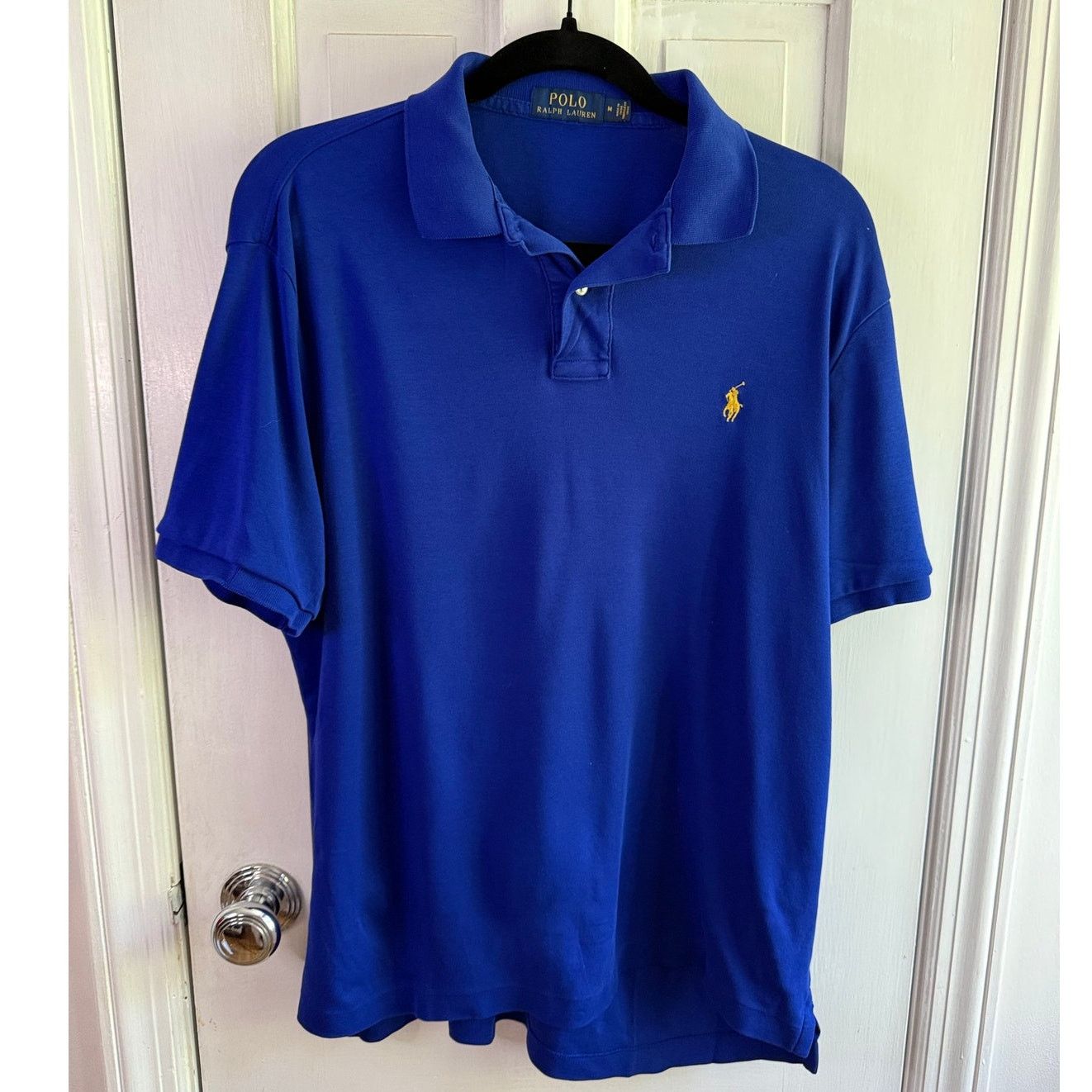 Polo Ralph Lauren Polo Ralph Lauren Polo Blue Shirt Men's Gold Pony -Med - EUC Size US M / EU 48-50 / 2 - 1 Thumbnail