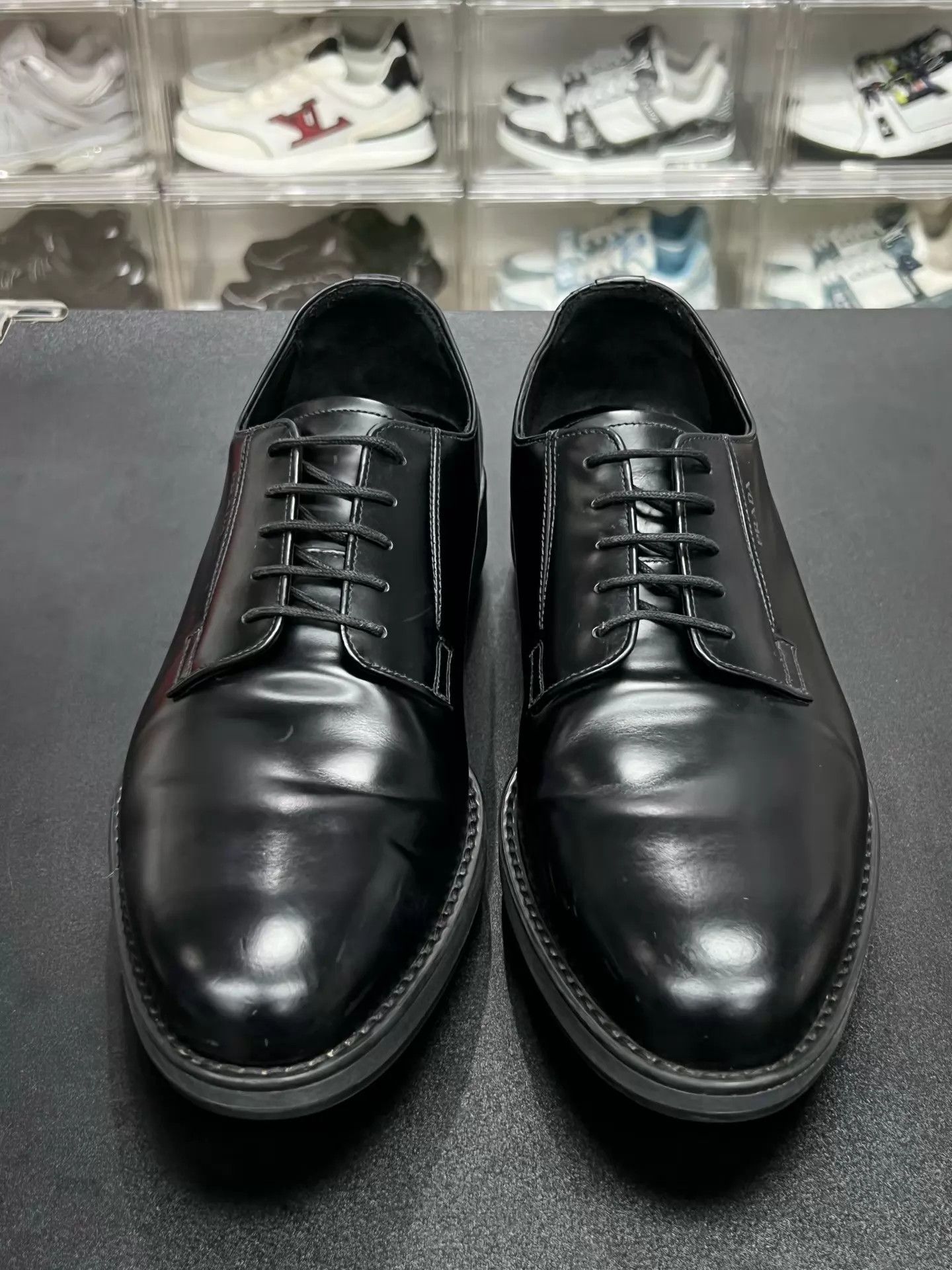 Prada PRADA Black Dress Shoes 43EU Near New Minor Scuffs Size US 10 / EU 43 - 2 Thumbnail