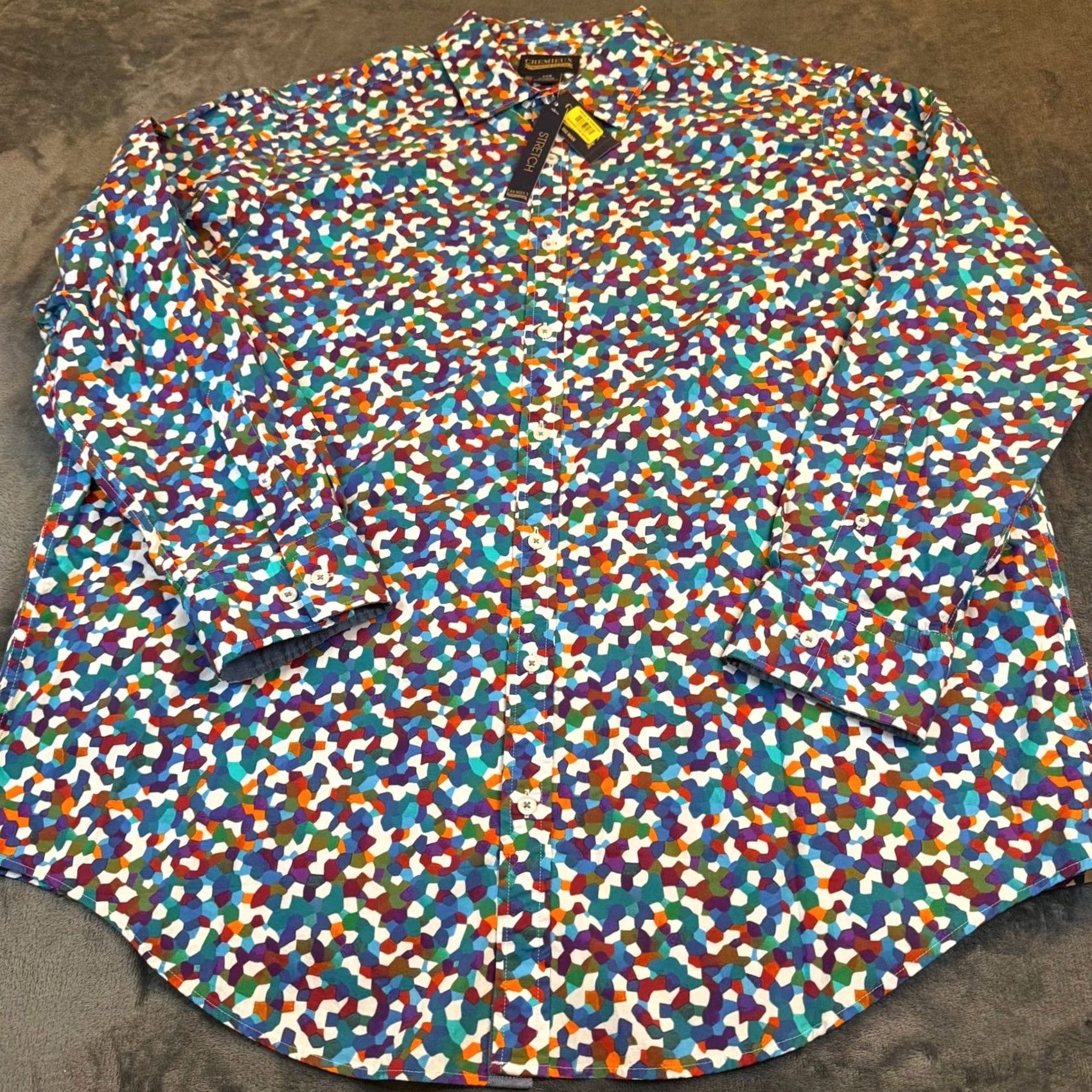 Cremieux Cremieux Premium Denim Button Up Mens 2XB Multicolor Geometric Stretch Shirt NWT Size US XXL / EU 58 / 5 - 3 Thumbnail