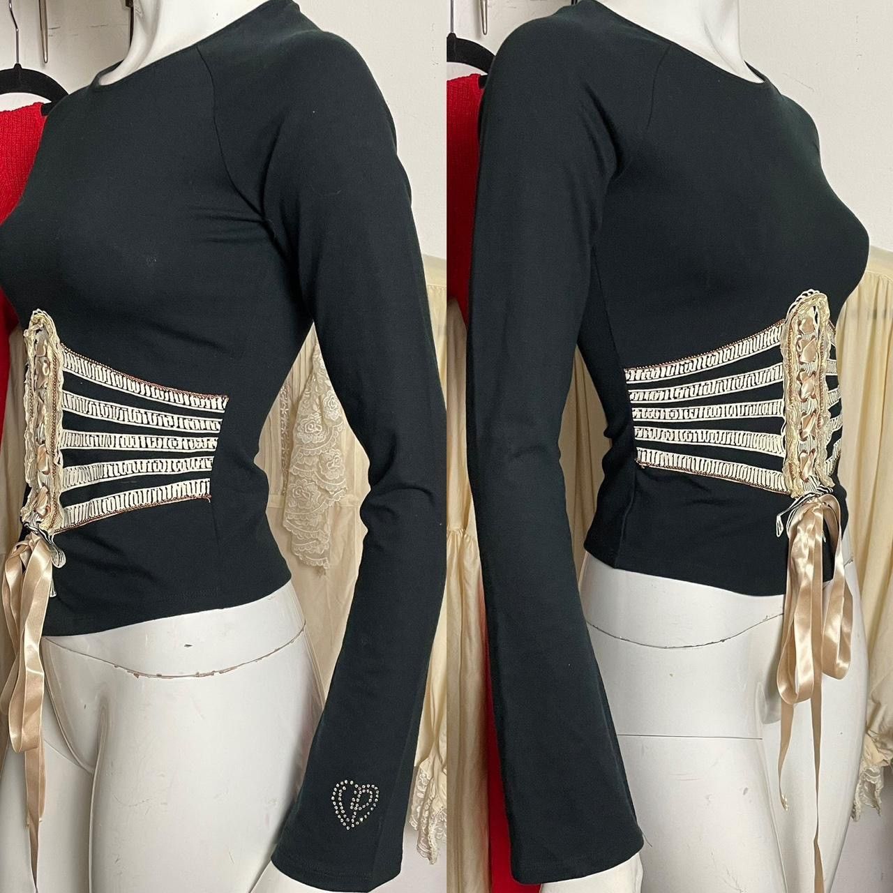 image of Vintage x Voyage Passion Black Corset Top, Women's (Size Small)