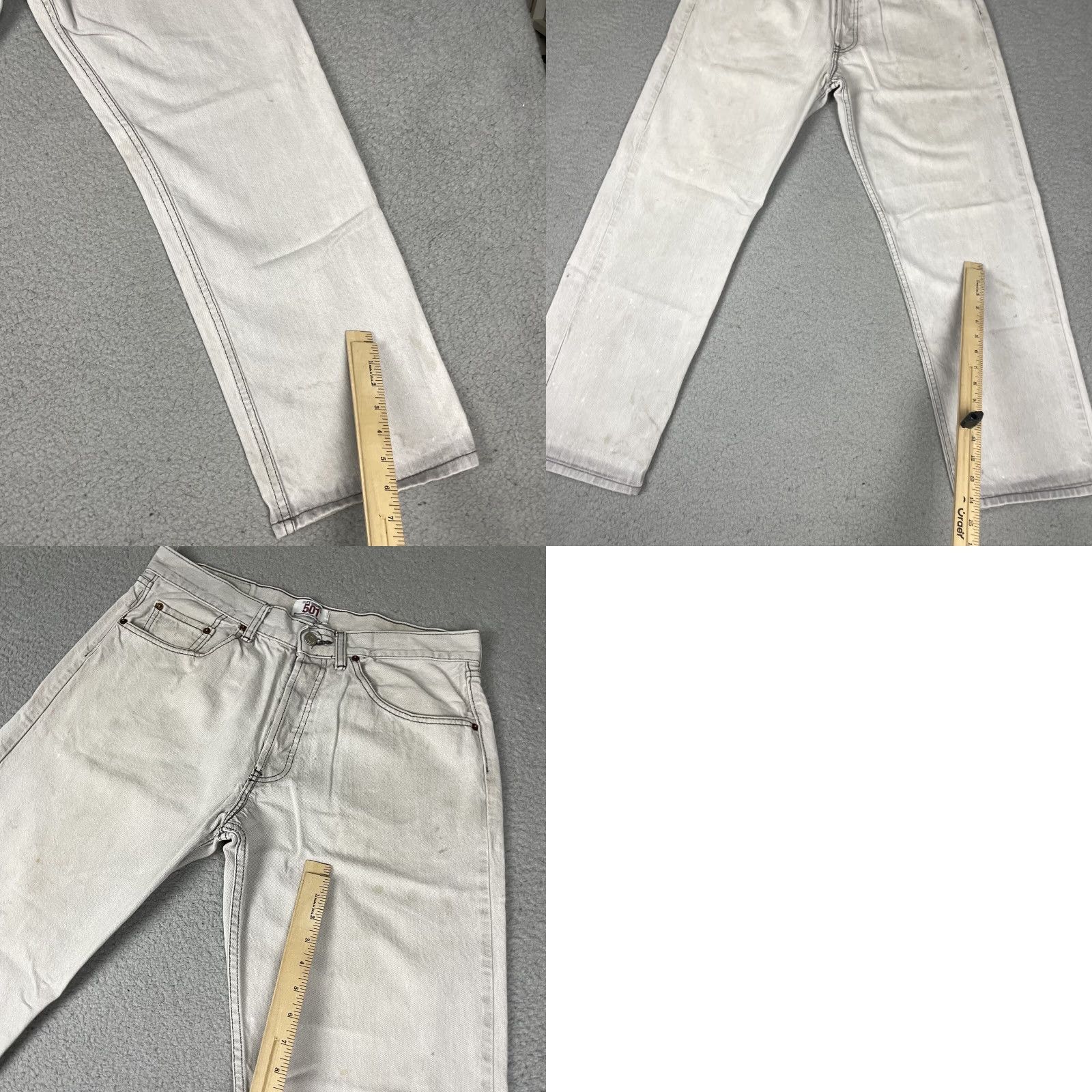 Levi's VINTAGE Levi's 501 Jeans 38x30 Gray Made In USA Distressed Washed Button 38 Mens Jeans Regular 5-Pocket USA 90s? Size US 38 / EU 54 - 10 Thumbnail