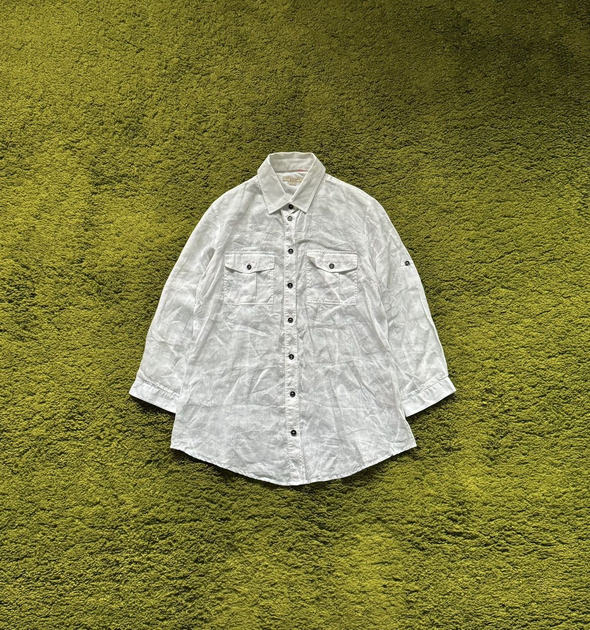Burberry × Designer Burberry Brit 100% ramie shirt blouse Size S / US 4 / IT 40 - 1 Thumbnail