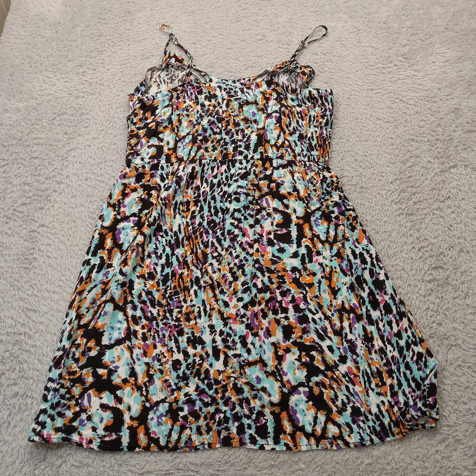 rue21 Rue 21 Sun Dress L Ruffle Animal Print Rayon Size L / US 10 / IT 46 - 3 Thumbnail