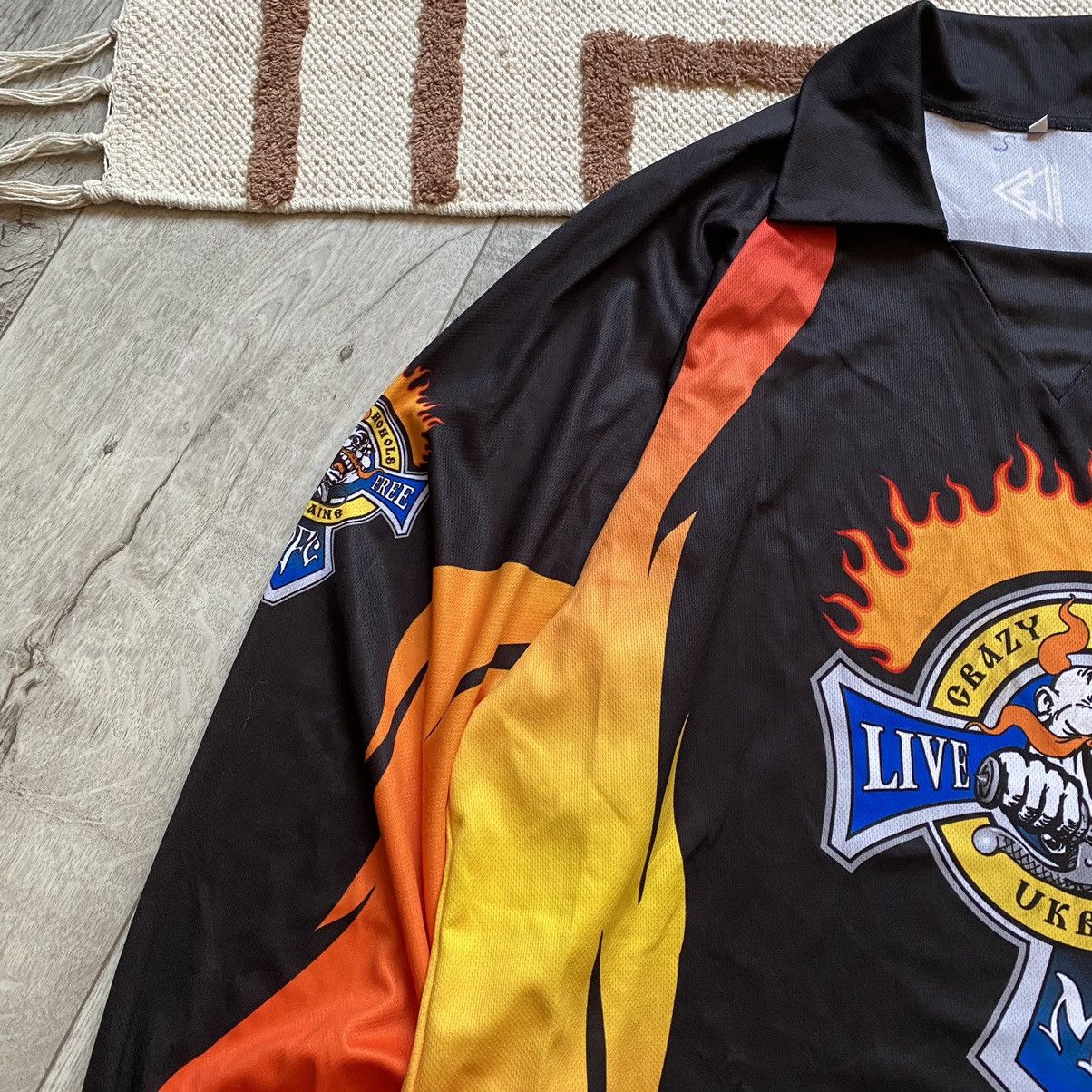 Harley Davidson VINTAGE CRAZY HOHOLS UKRAINE BIKERS FLAME KRAKADIL JERSEY Size US XL / EU 56 / 4 - 4 Thumbnail