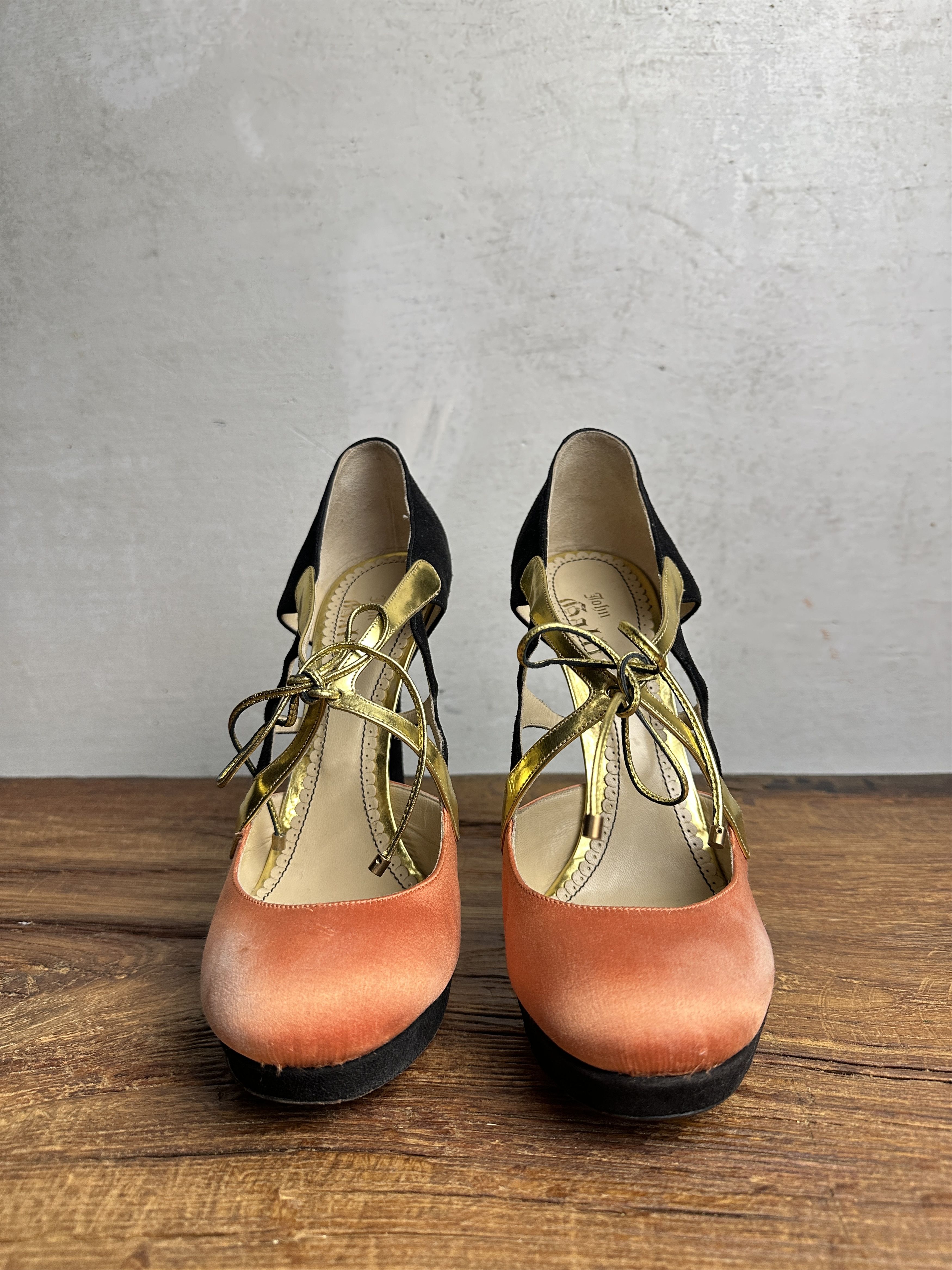 John Galliano John Galliano Archive Silk/Suede High Heeled Shoes Size US 9.5 / IT 39.5 - 11 Thumbnail
