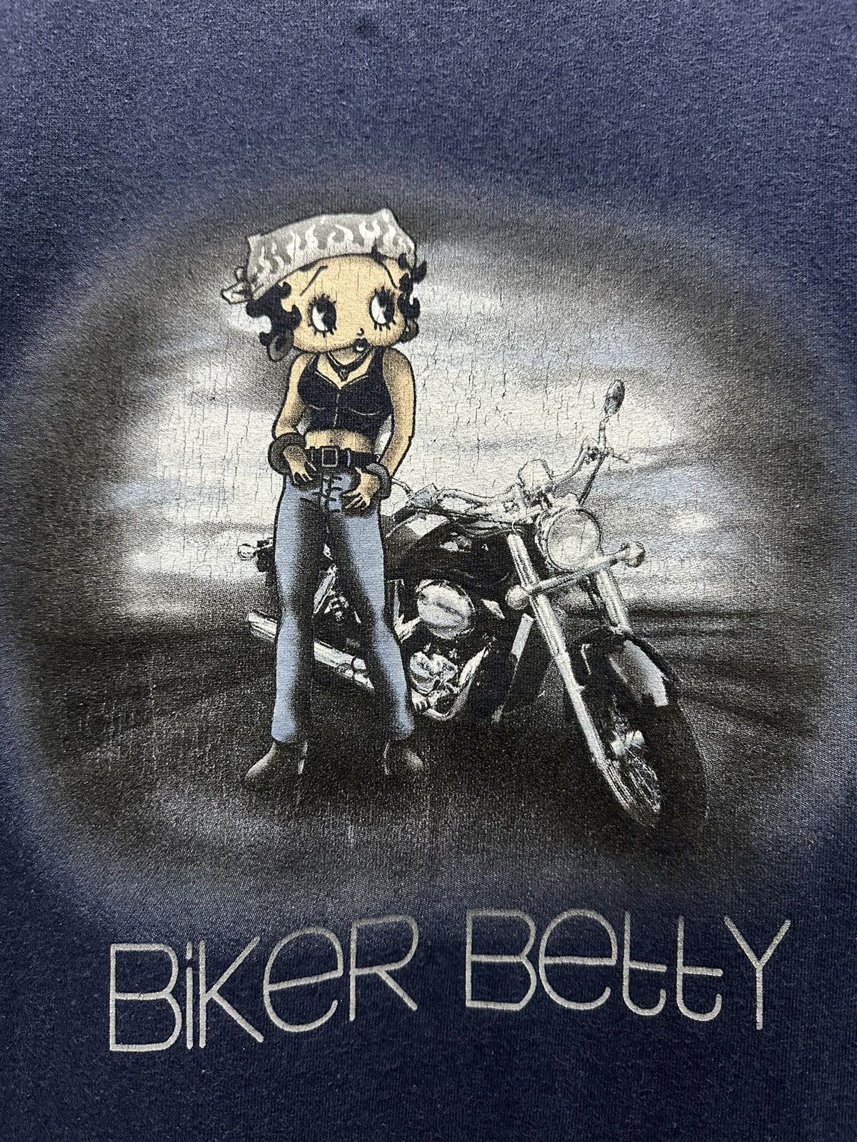Vintage Thrashed Vintage Biker Betty Boop Sun Faded Tee Size US XL / EU 56 / 4 - 3 Thumbnail