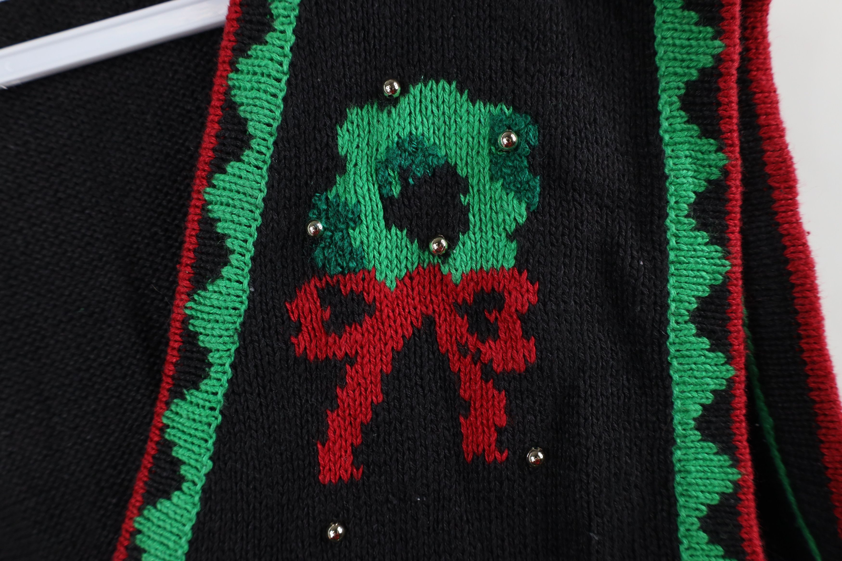 Vintage Vintage 90s Streetwear Wreath Beaded Cardigan Sweater Vest Size XXL / US 16-18 / IT 52-54 - 4 Thumbnail