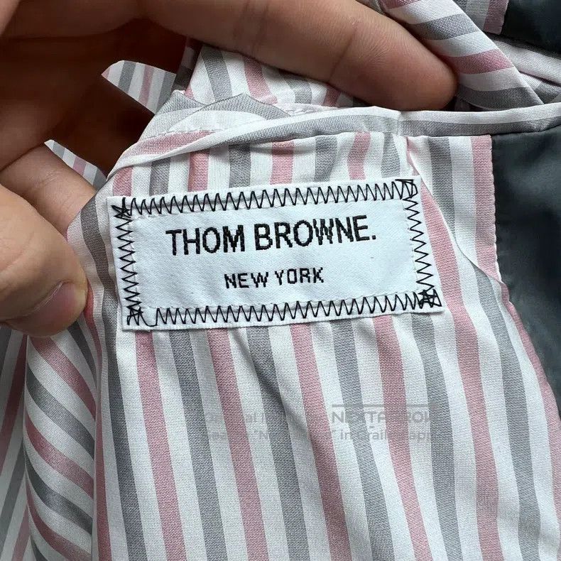 Thom Browne Thom Browne Solid Striped Down Vest Gray Size US L / EU 52-54 / 3 - 3 Thumbnail