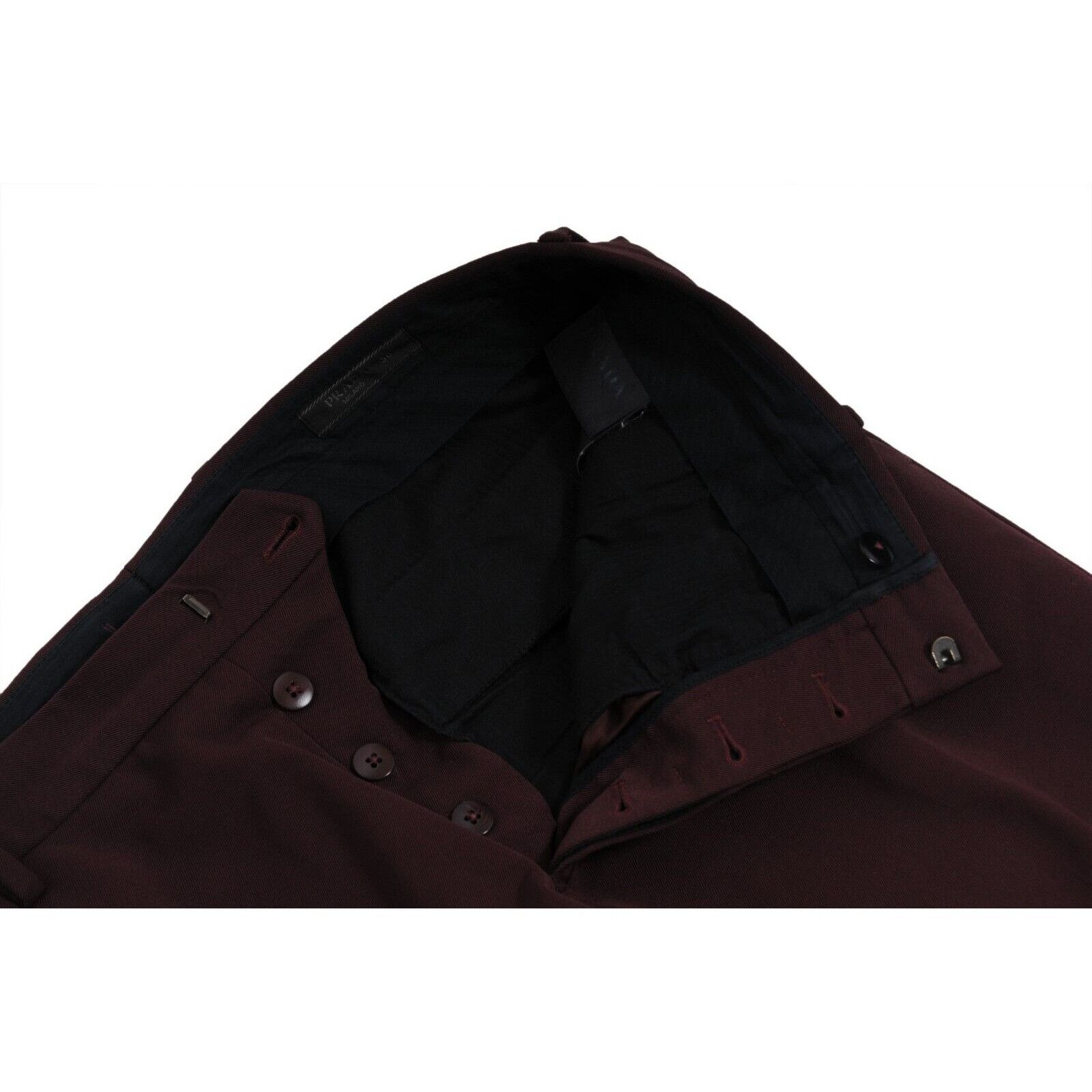 Prada Pants Burgundy Red Nylon Stretch Trousers Size US 34 / EU 50 - 7 Thumbnail