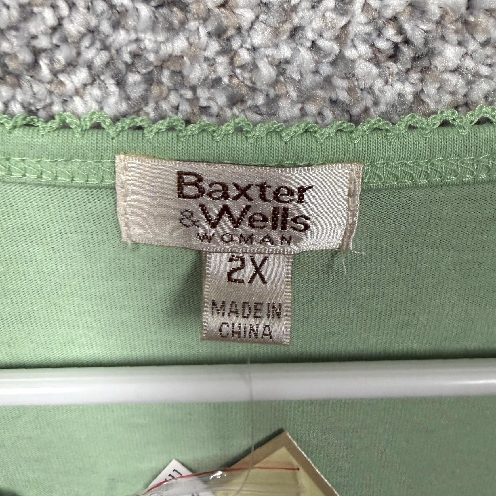 Vintage Baxter & Wells Blouse Womens 2X Plus Green Embroidered Floral Cottagecore Y2K Shirt Adult 2X Size XXL / US 16-18 / IT 52-54 - 7 Thumbnail