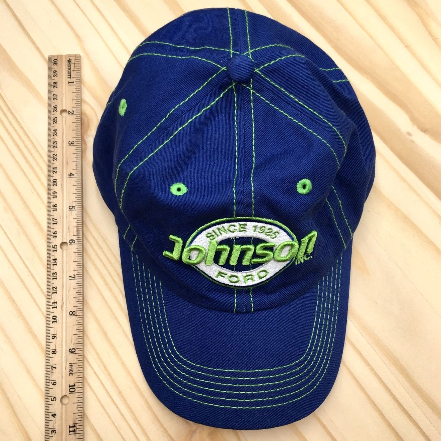 Good American Johnson ADG Baseball Cap Mens Blue OS Adjustable Curved Brim Embroidered Logo Size ONE SIZE - 3 Thumbnail