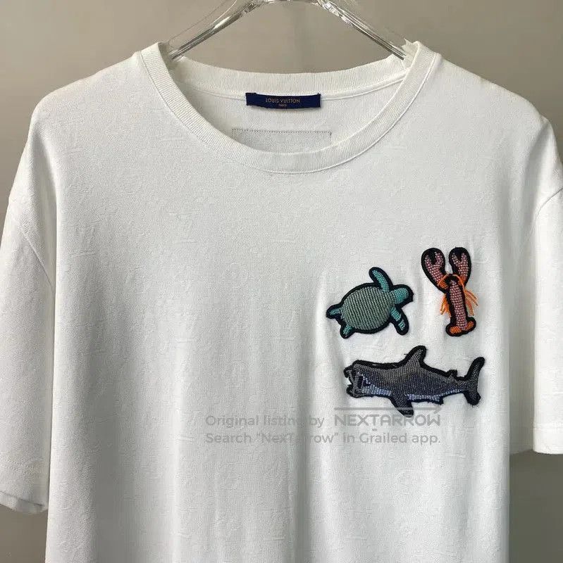Louis Vuitton Louis Vuitton White Cotton XL Men's T-Shirt . Size US XL / EU 56 / 4 - 3 Thumbnail