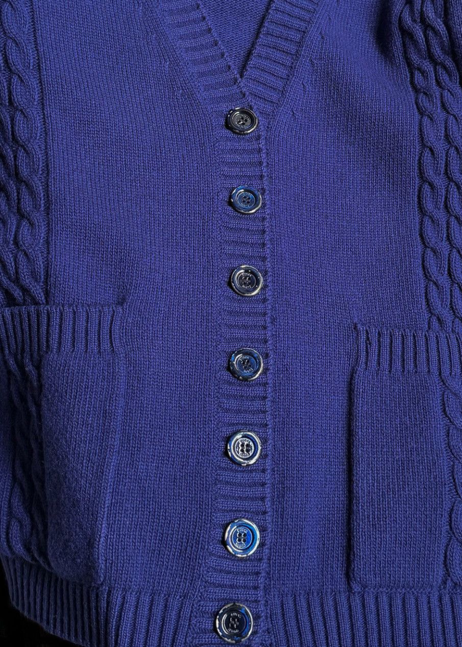 Gucci Gucci Blue GG Embroidery Wool Cardigan Sweater - SMALL Size S / US 4 / IT 40 - 8 Thumbnail