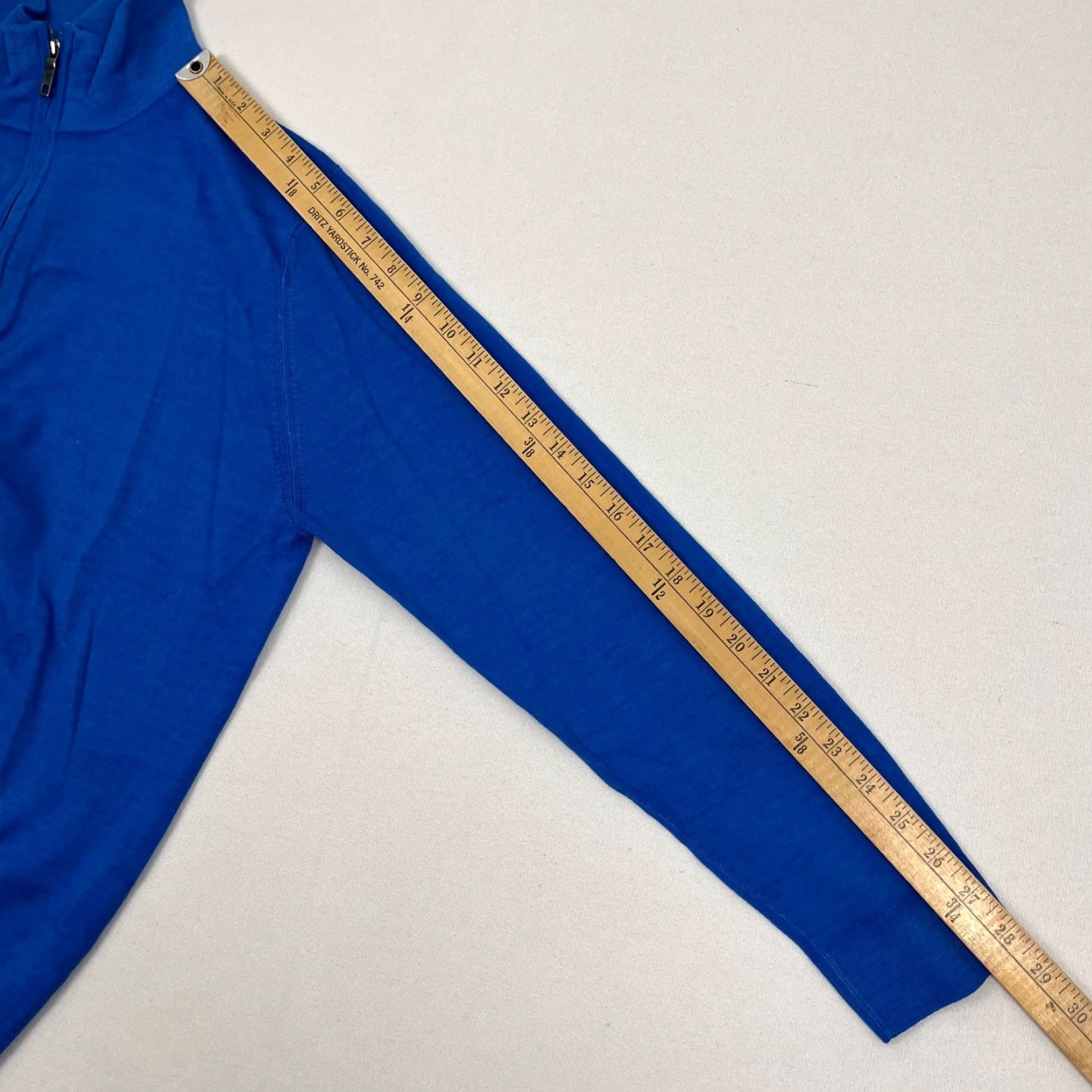 Vintage Dune Sweater Men Medium Size 50 Blue Merino Wool 1/4 Quarter Zip Pullover Italy Size US M / EU 48-50 / 2 - 6 Thumbnail