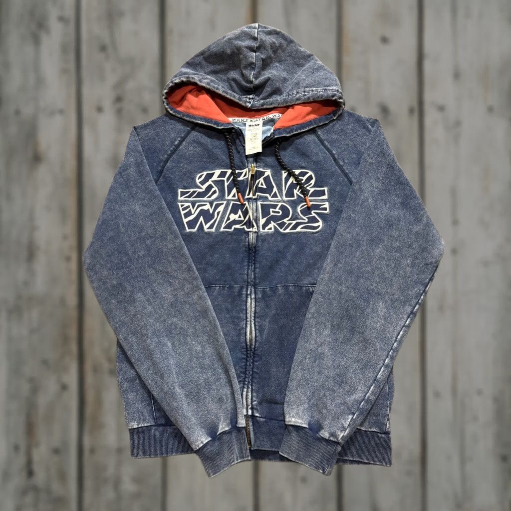 Disney VINTAGE Star Wars Full-zip Jacket Mens S Navy Blue Stone Washed 90s Disney Red Size US S / EU 44-46 / 1 - 1 Thumbnail