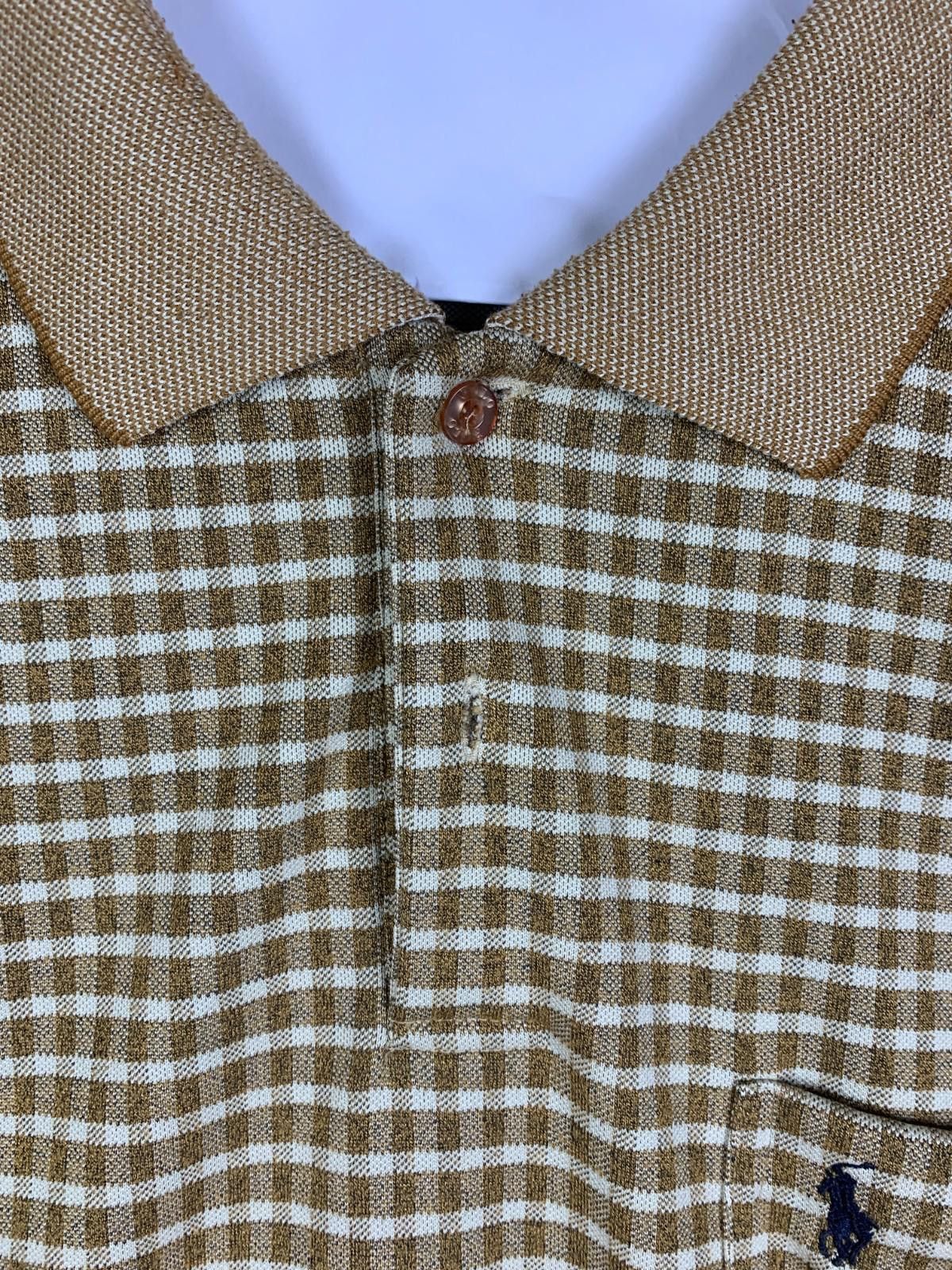 Polo Ralph Lauren Vintage 90's Polo Ralph Lauren Mens Brown Gingham POLO (271) Size US L / EU 52-54 / 3 - 3 Thumbnail