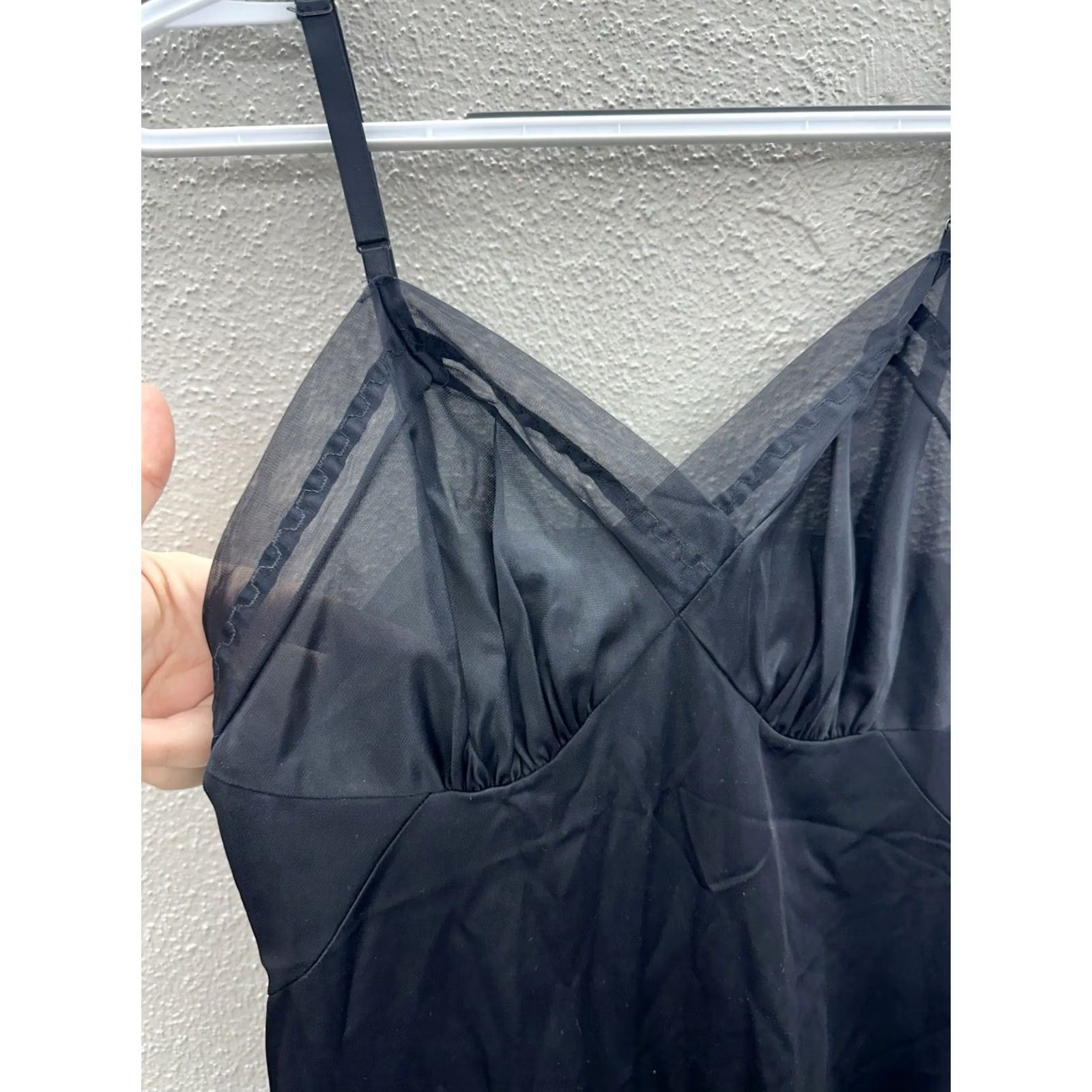 Vintage VINTAGE Unbranded Womens Nightgown Sleeveless Black Silk Sleepwear VTG Size ONE SIZE - 2 Thumbnail