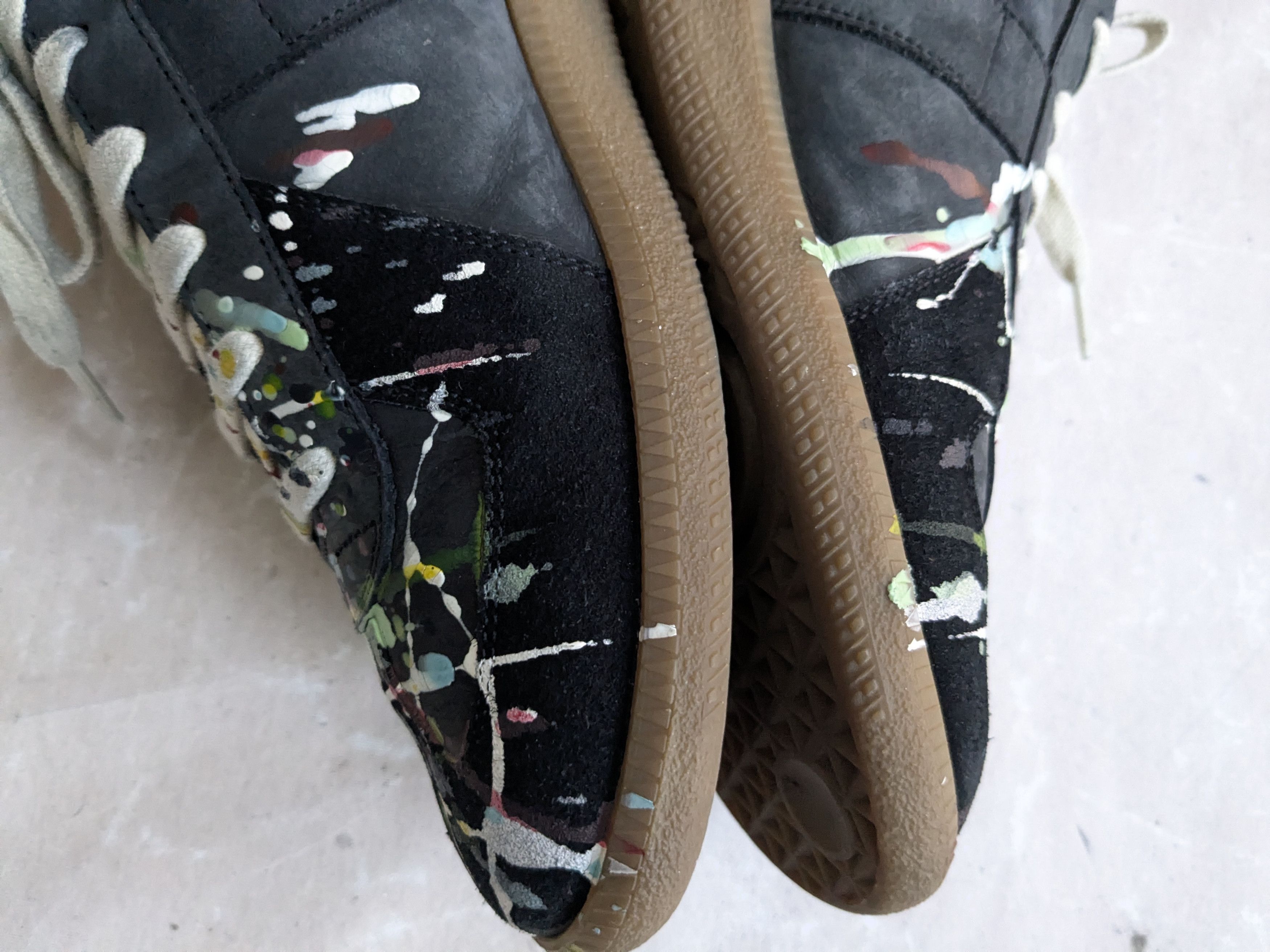 Maison Margiela Maison Margiela Replica Gats Paint Splatter 9 42 Black Size US 9.5 / EU 42-43 - 13 Thumbnail