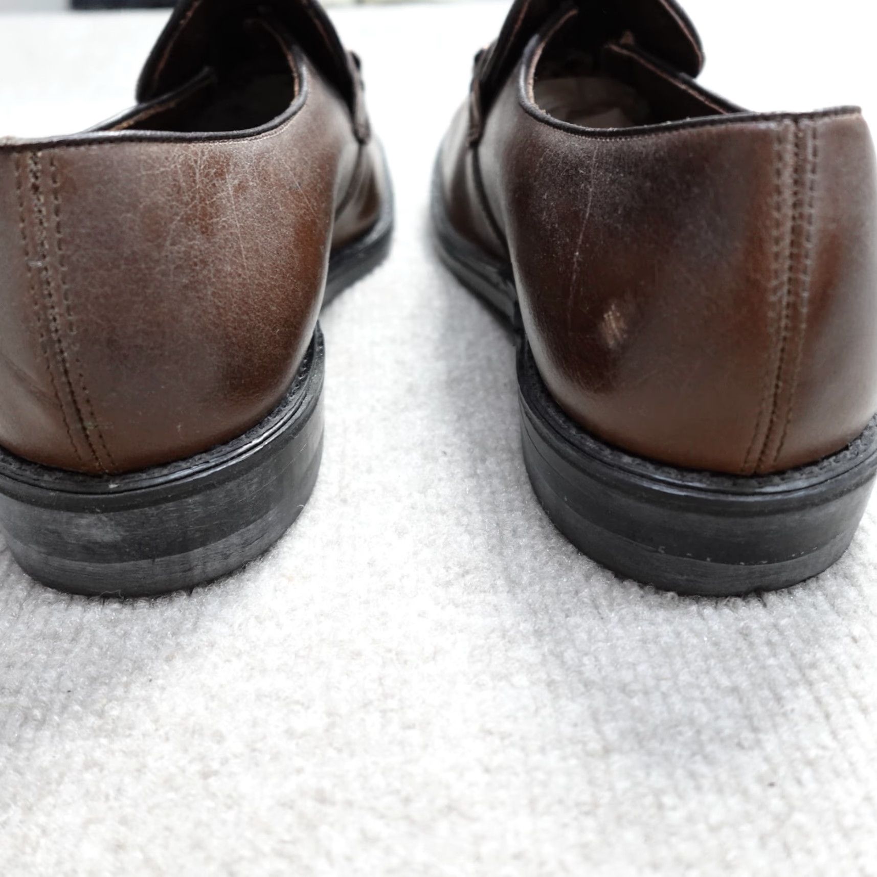 Vintage Hytest Men's Loafers 10 Brown Apron Toe Horsebit Cap Toe Goodyear Welt Leather Slip On Casual Shoes Mens Brown Loafers Cap Toe NBD Stock Navy? Size ONE SIZE - 6 Thumbnail