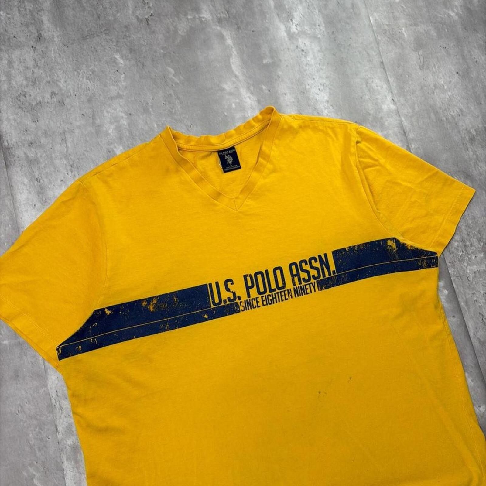 U.S. Polo Assn. Y2K Yellow U.S. Polo Assn Grunge Skater T-Shirt Size US L / EU 52-54 / 3 - 2 Thumbnail