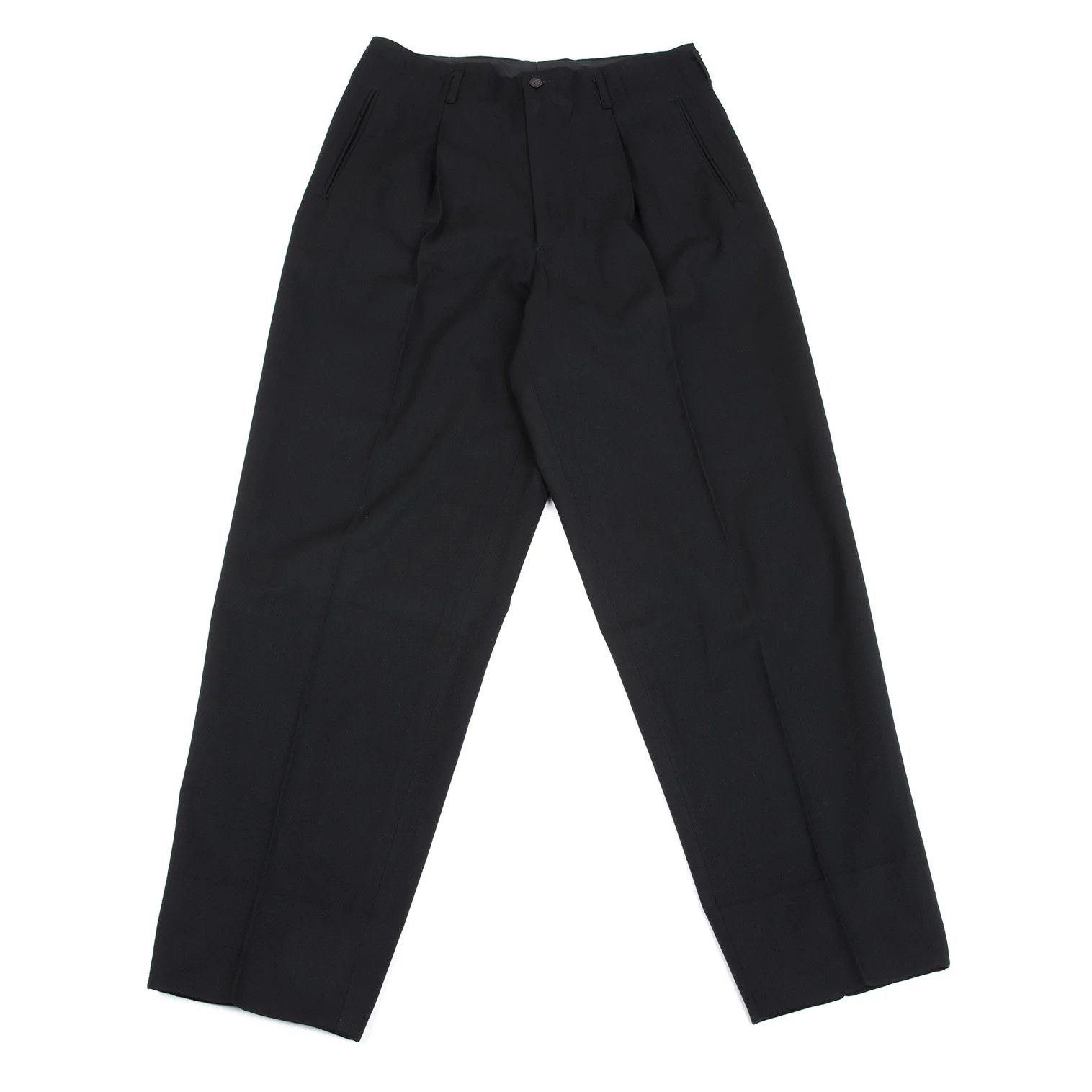 Jean Paul Gaultier Wool Tuck Wide Tapered Pants Black Size 50 Size US 34 / EU 50 - 1 Thumbnail